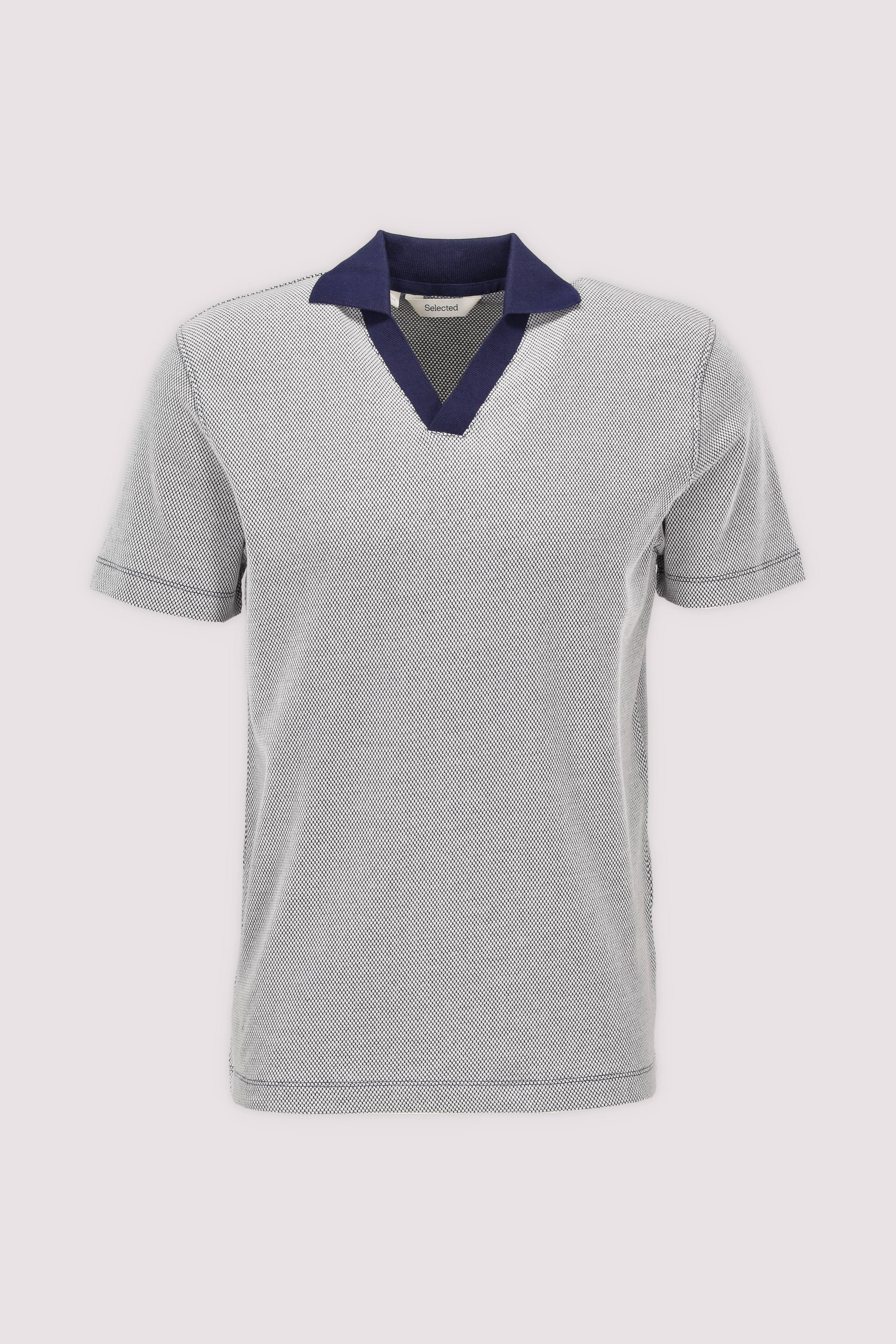 Kurzarm-Poloshirt Selected Ocean Cavern
