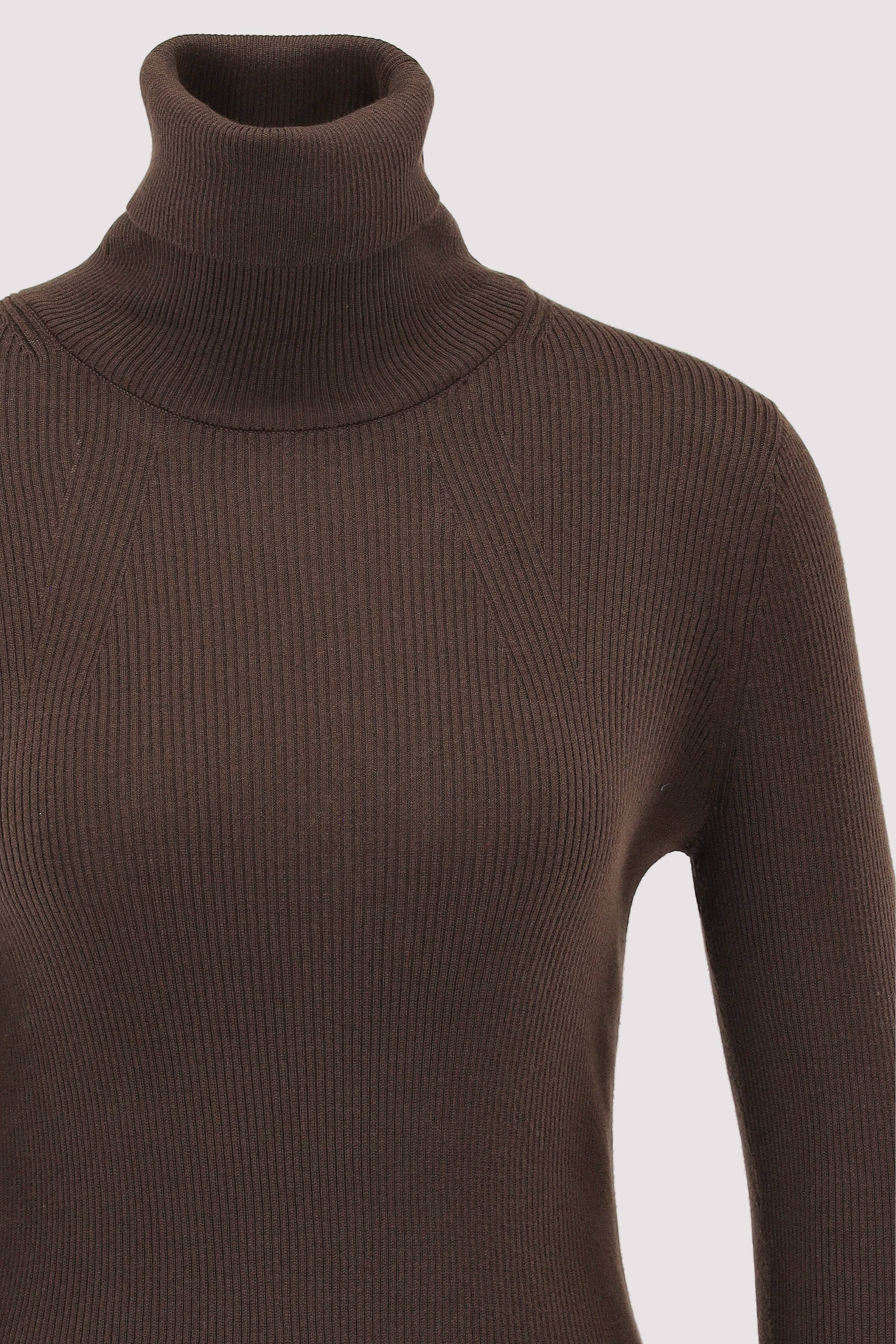 Marc O Polo Casual - Marc O'Polo Rollkragen braun Baumwolle