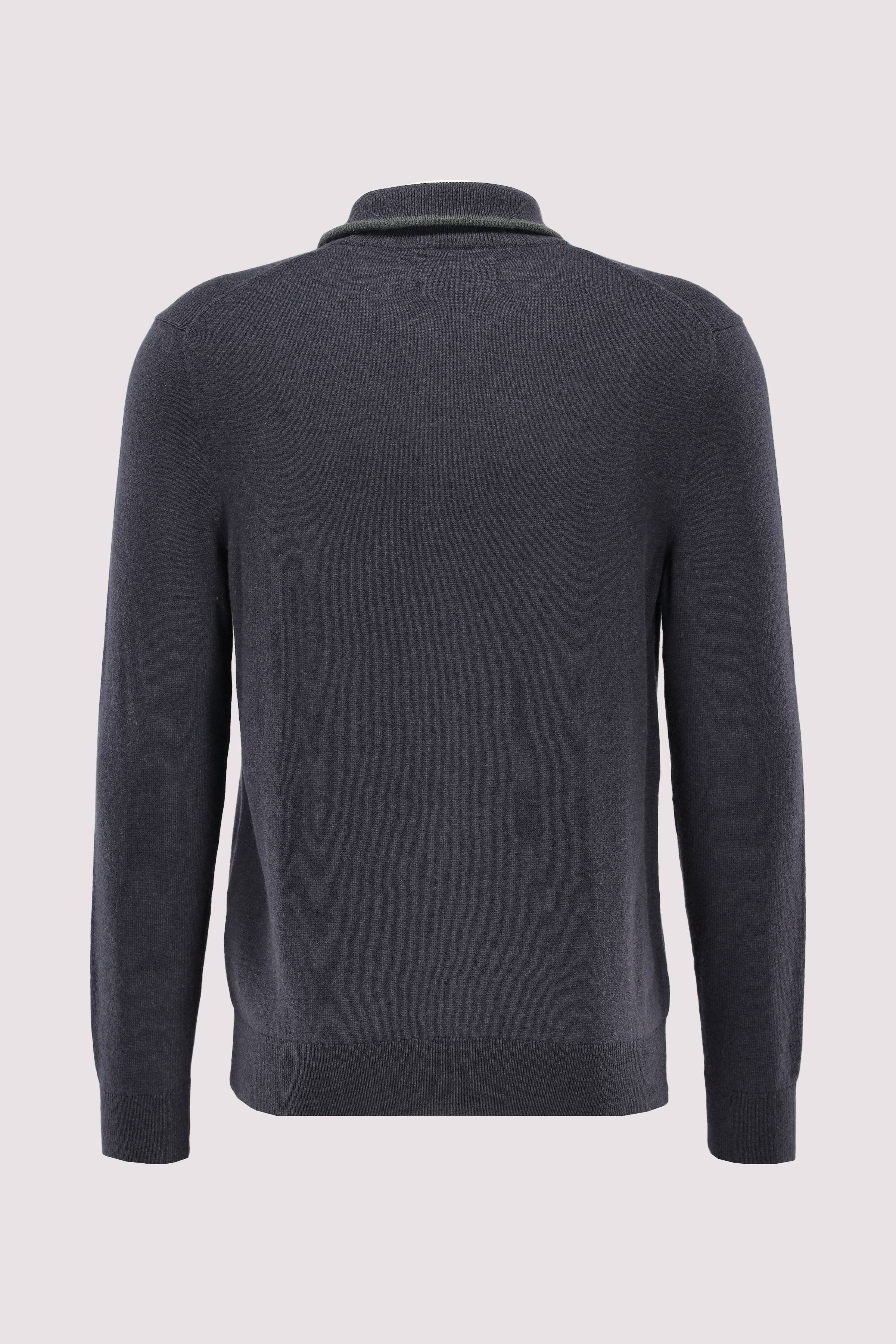 Zipped cardigan with stand up 