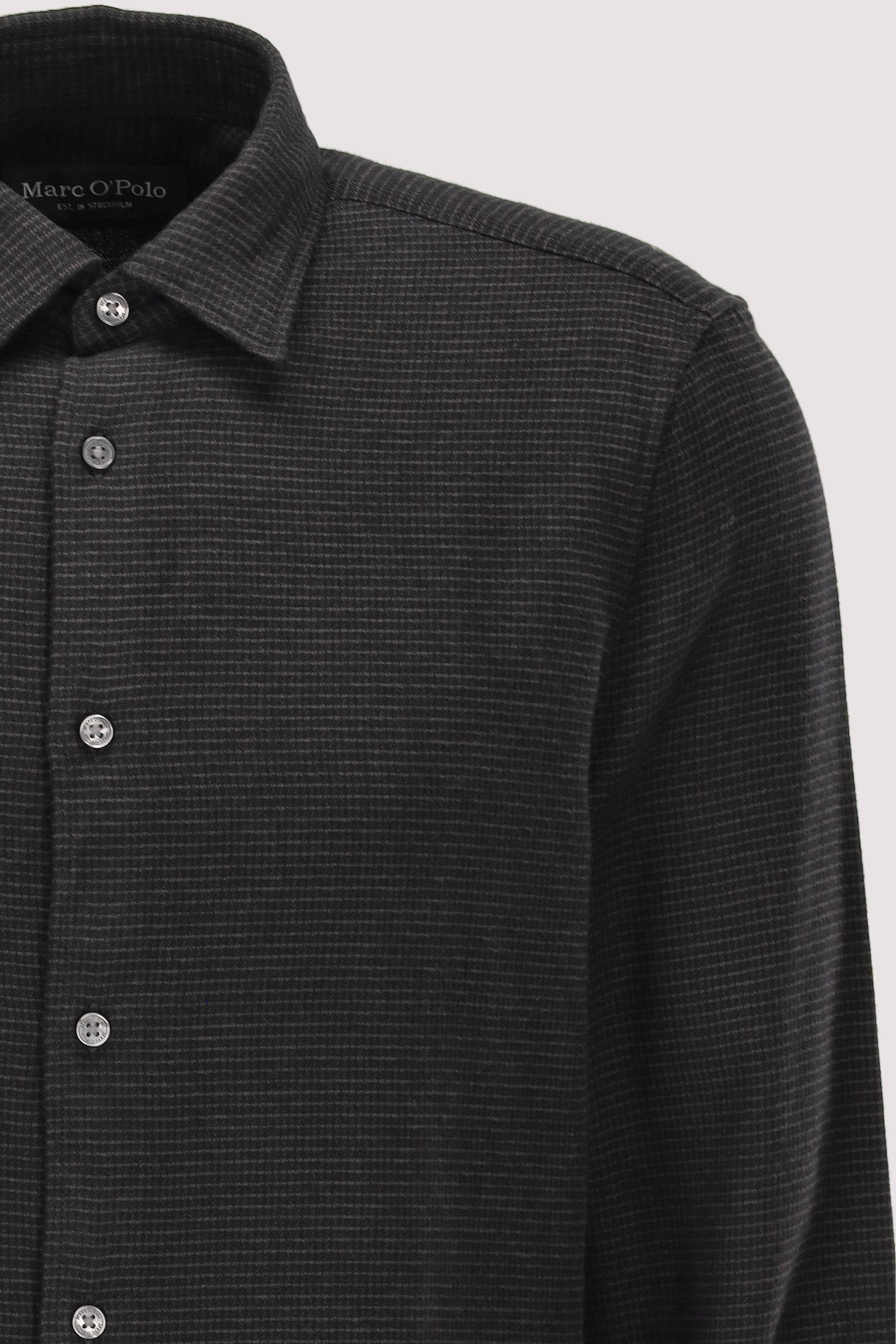 Marc O Polo Casual - Marc O'Polo Langarmhemd Schwarz Lyocell