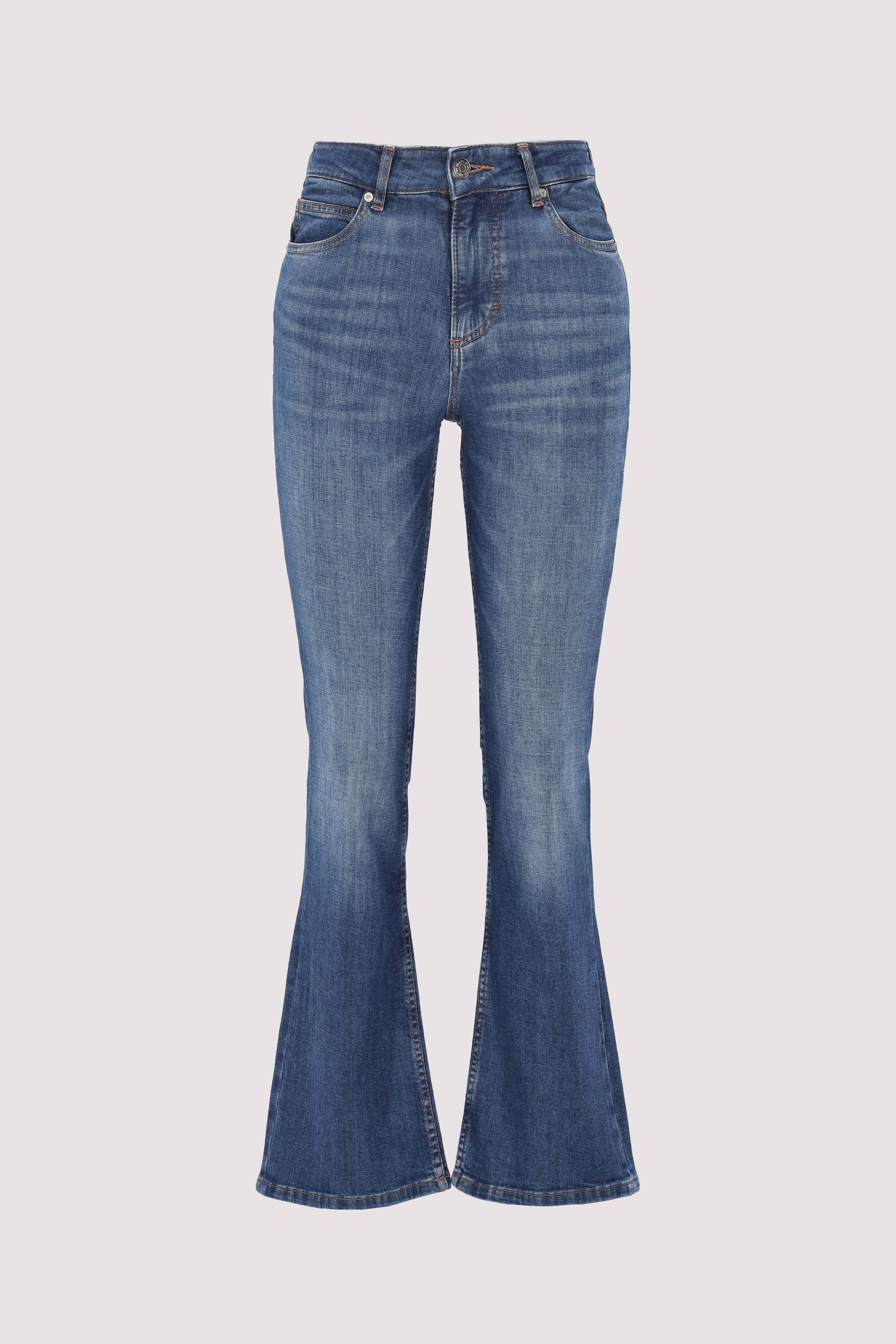 Denim trousers, high waist, fl