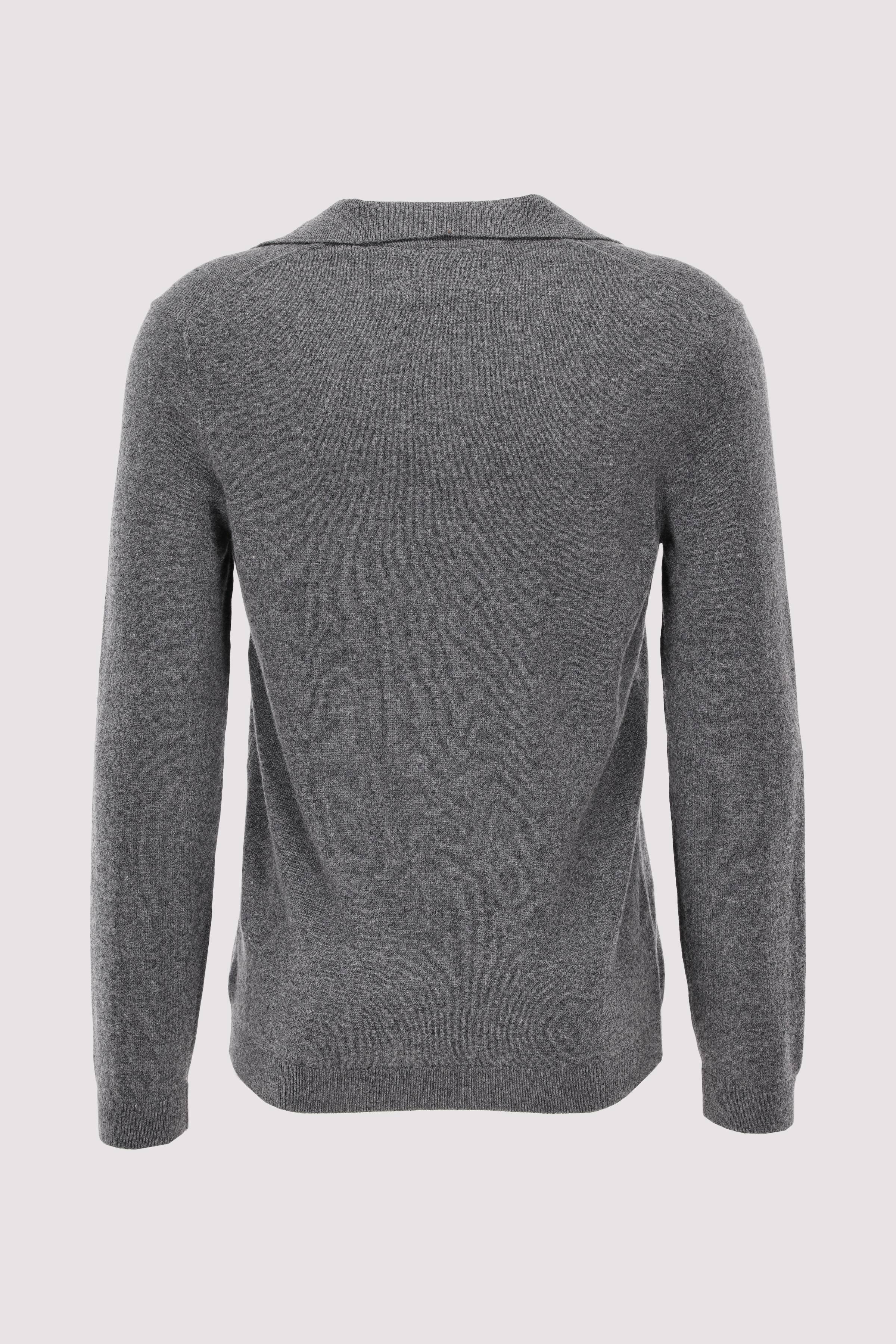 Sweater LS with open Polo Coll