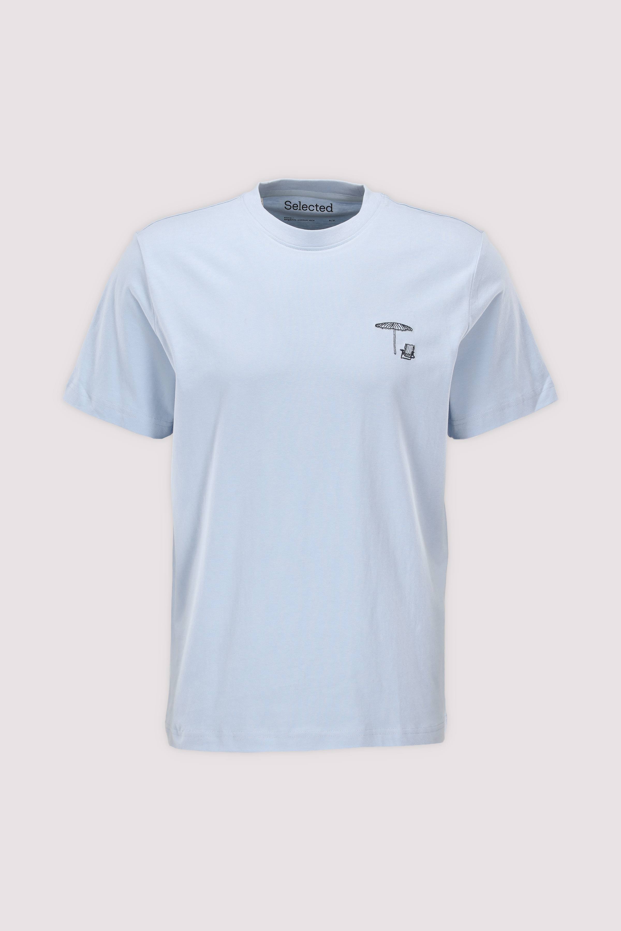 Selected Herren T-Shirt in Cashmere Blue