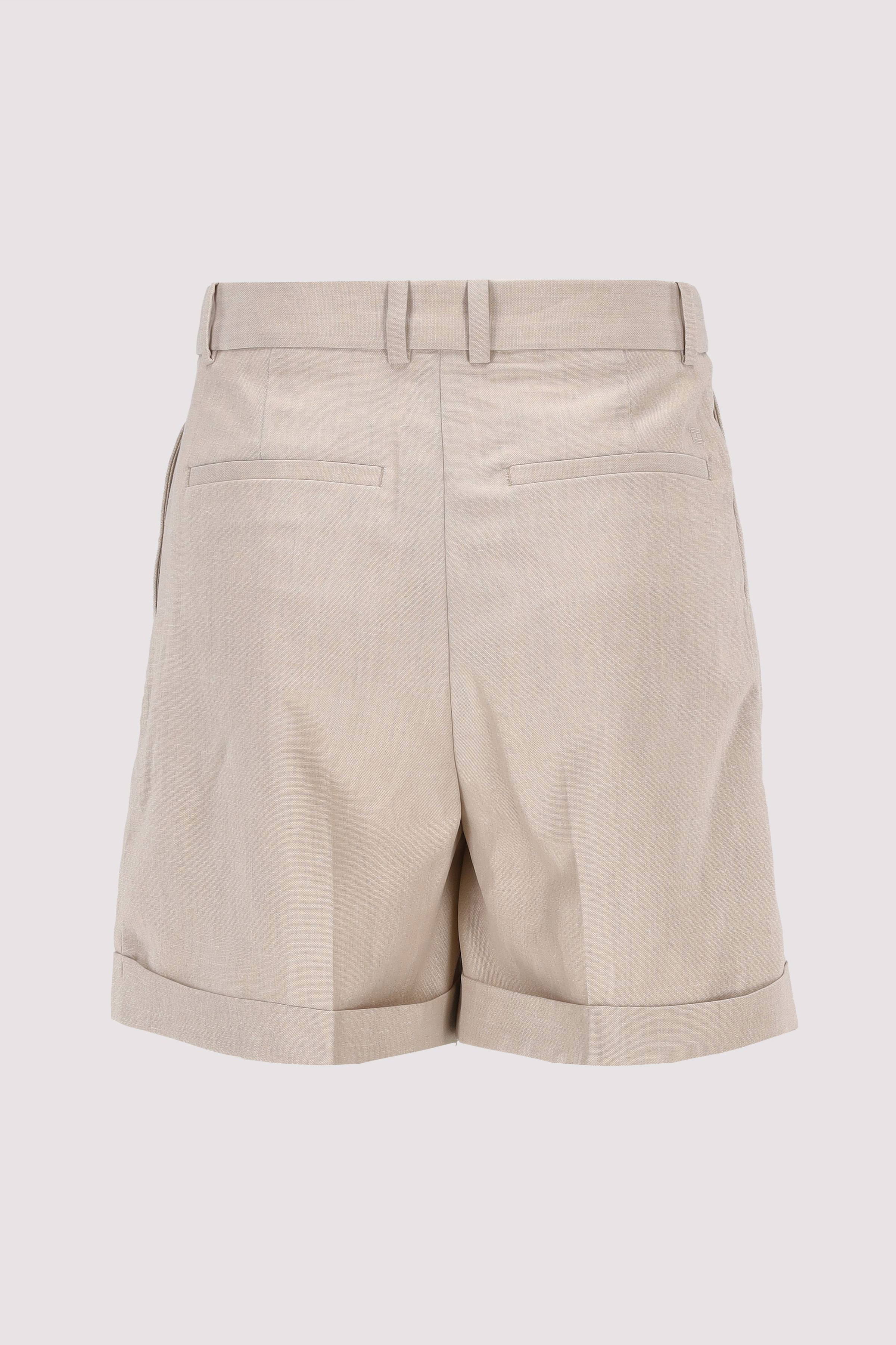 LINEN MIX PLEATED SHORT