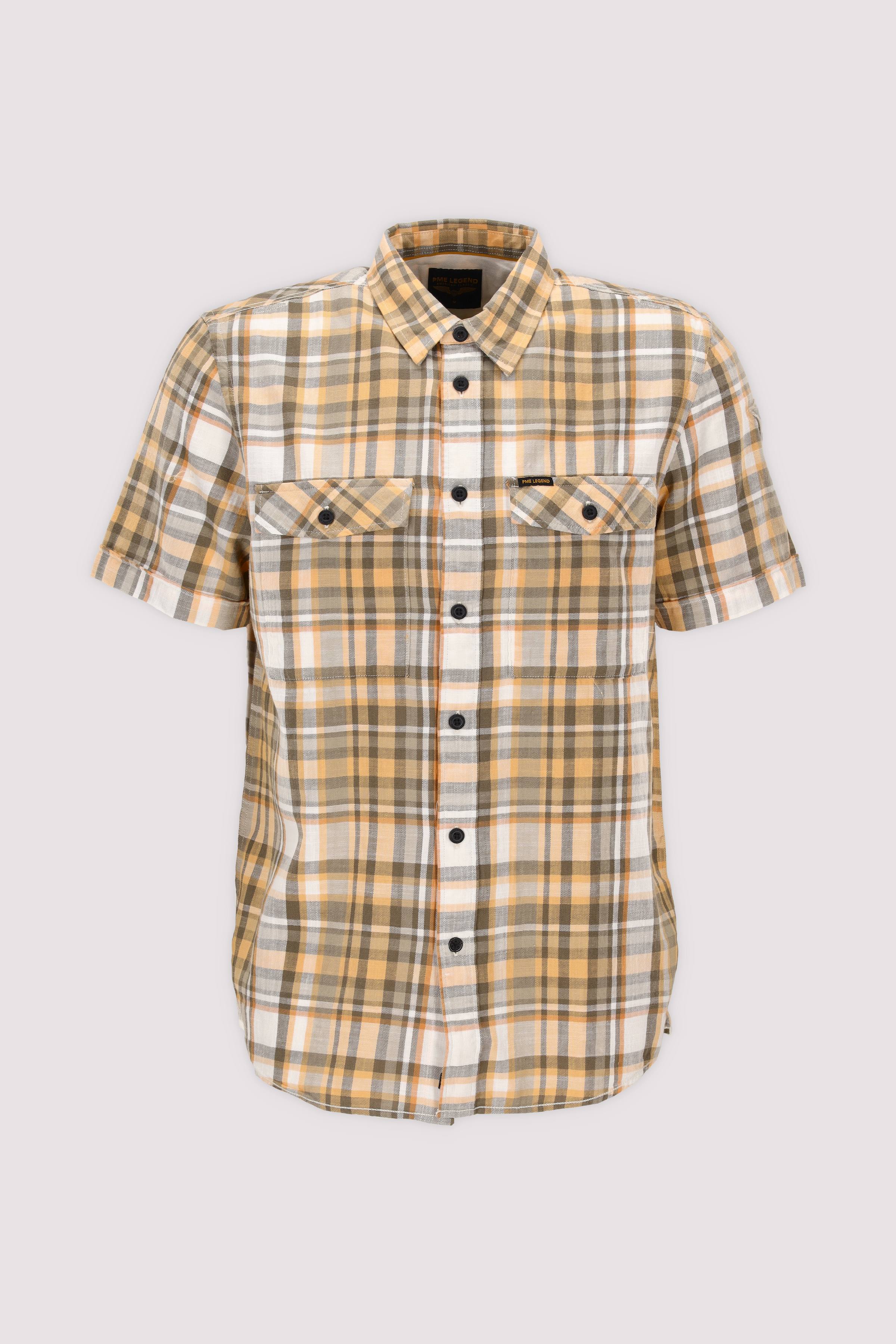 Short Sleeve Shirt Slub Check