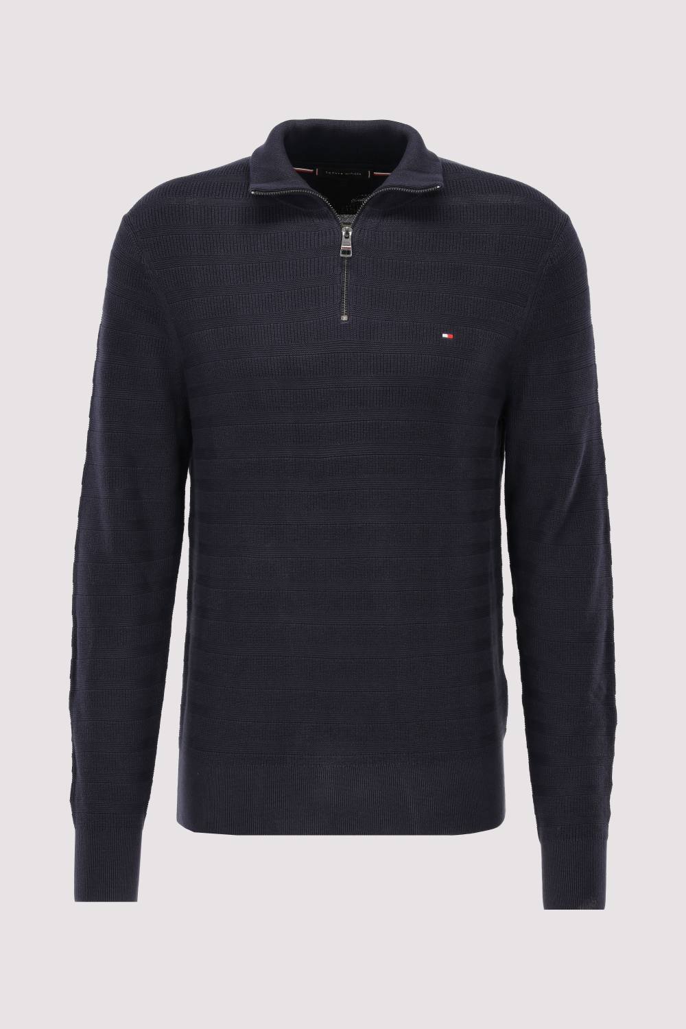 STRIPE STRUCTURE ZIP MOCK