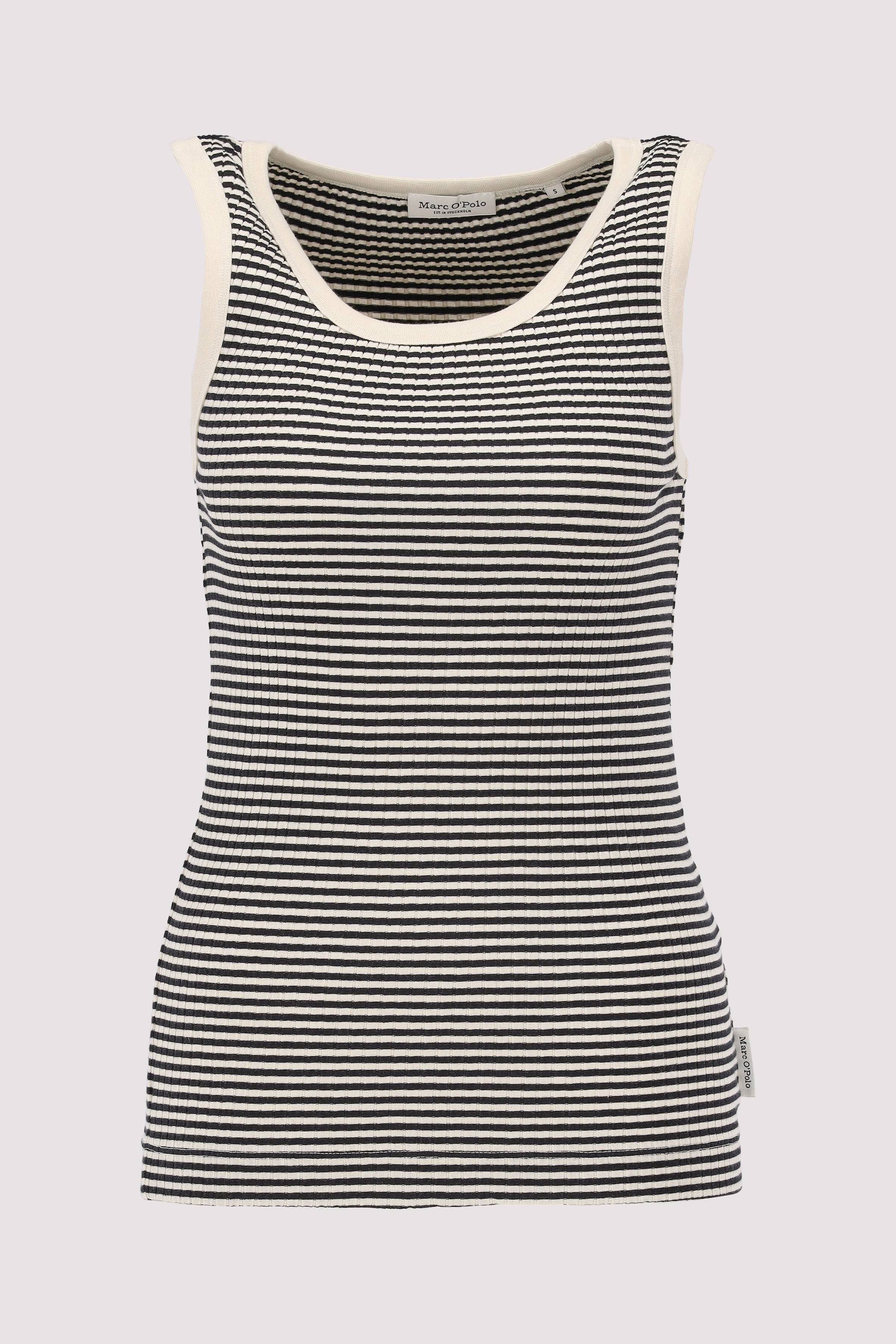 Top, rib, round neck, striped