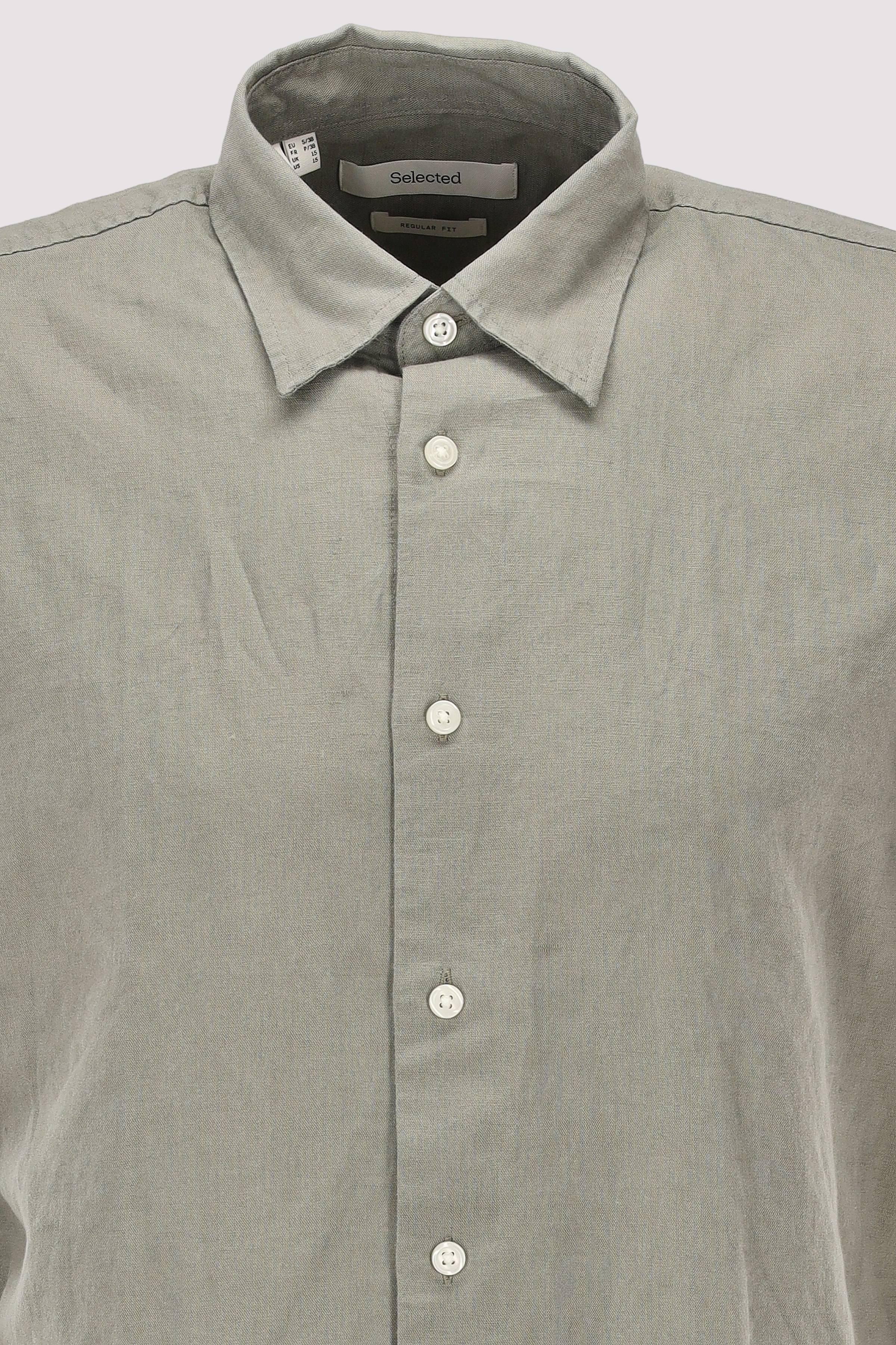 Selected - Selected Kurzarmhemd Leinen-Baumwolle