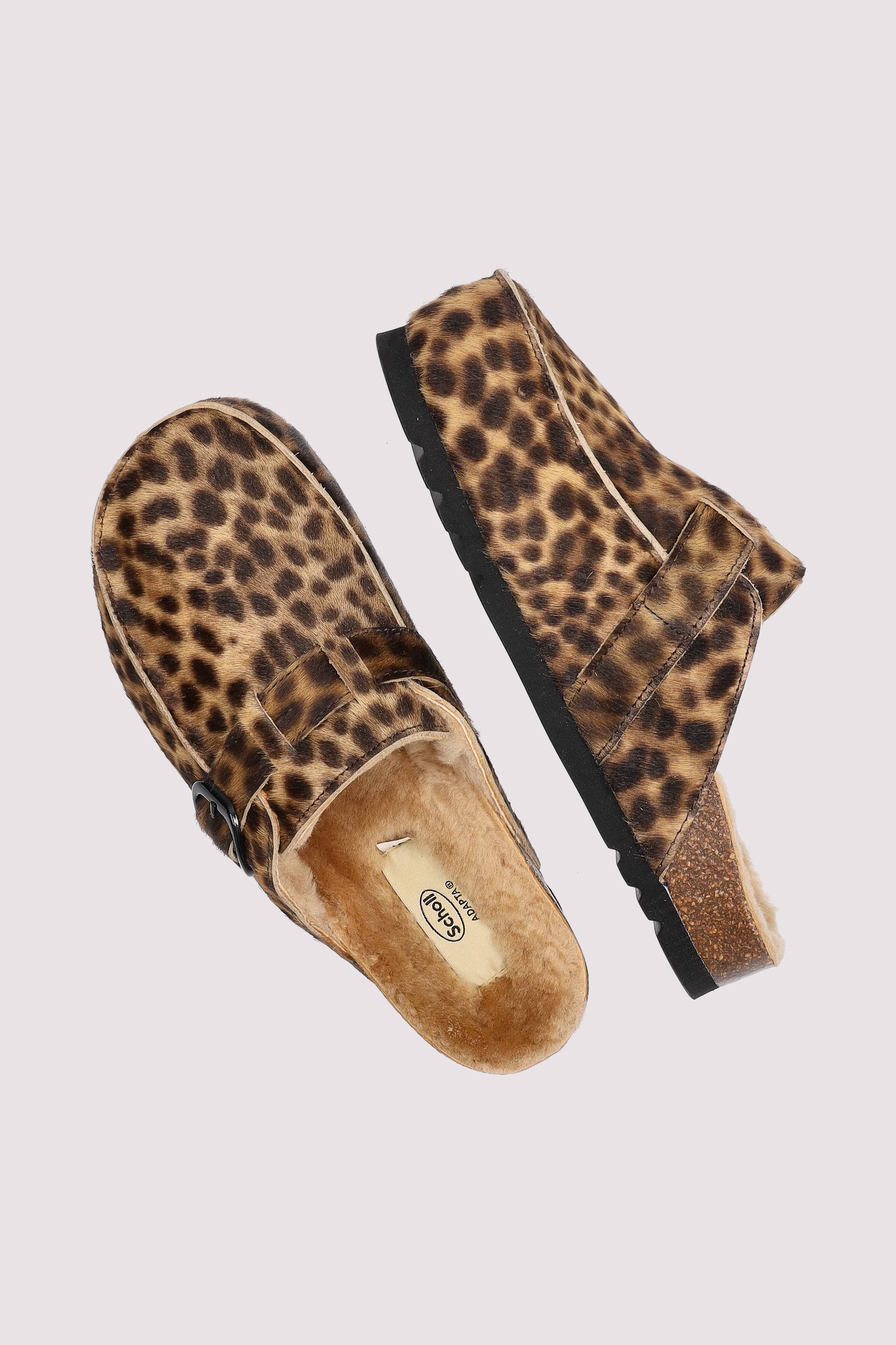 Scholl - Scholl Flache Sandale Leopard Komfort