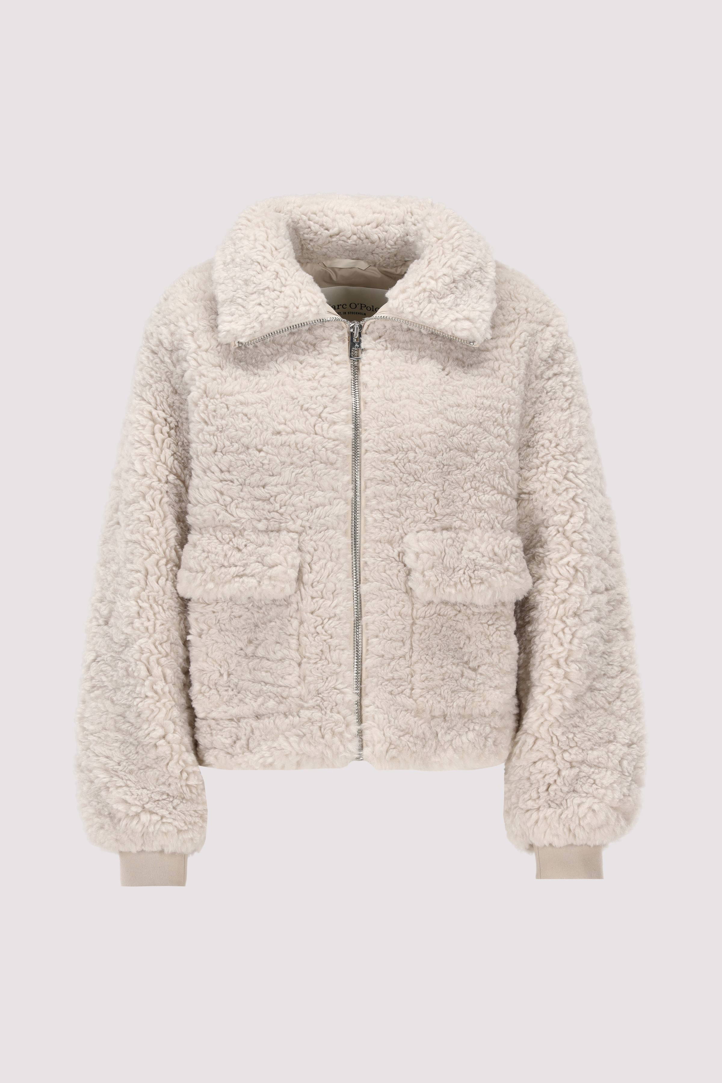 Zip jacket, curly, stand-up co