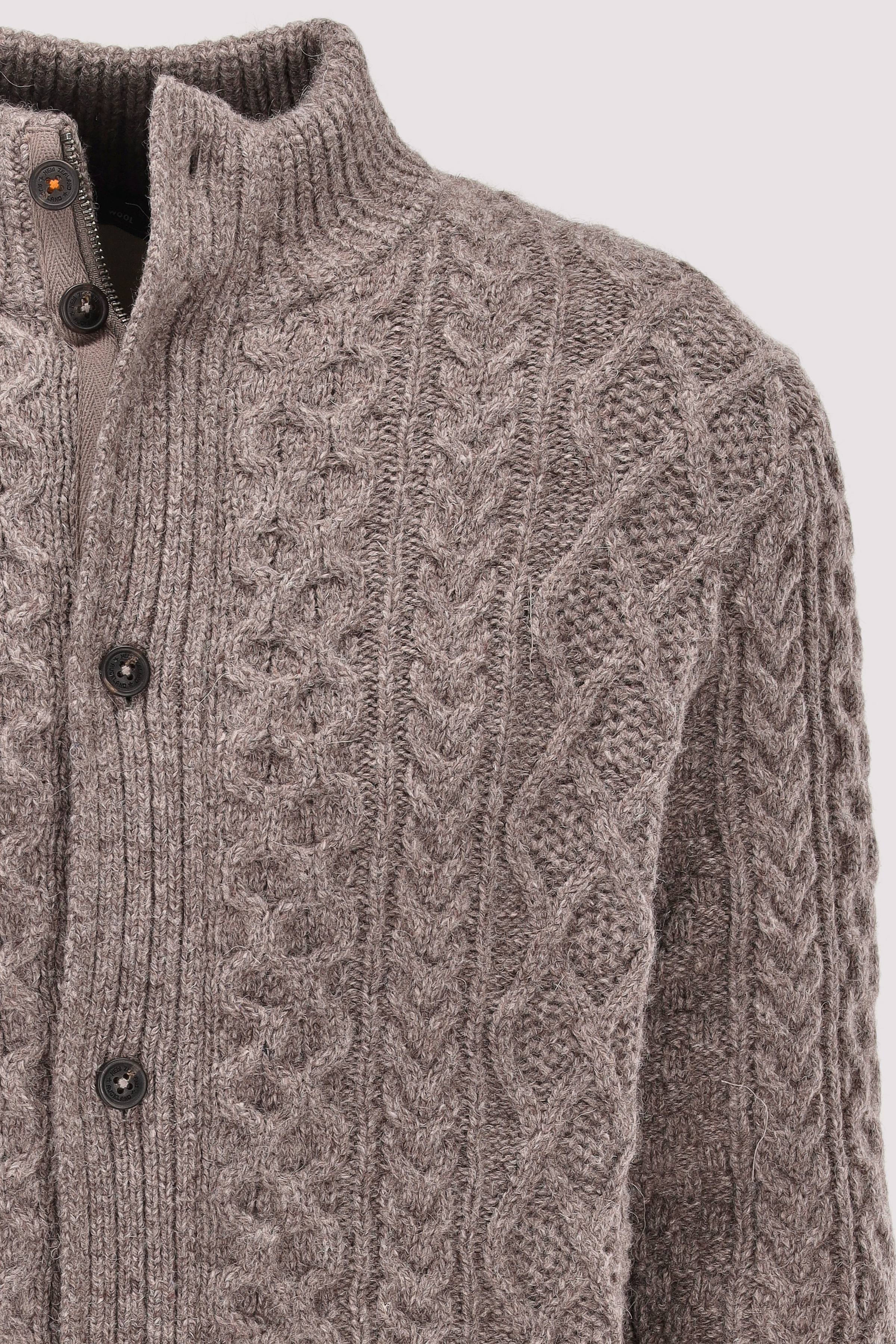 New Zealand Auckland - Rundhalspullover grau-braun Melange warm