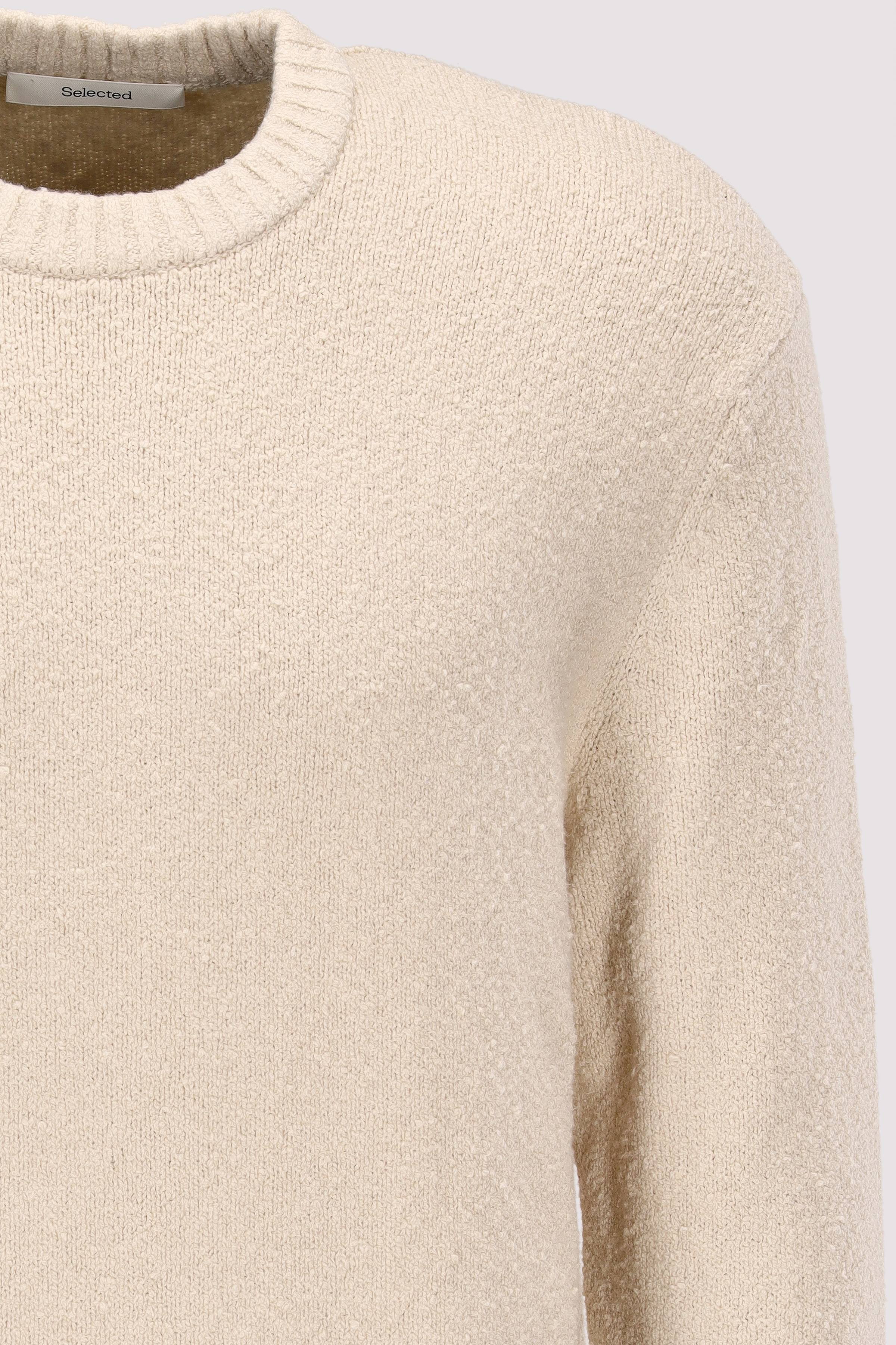 Selected - Selected Rundhalspullover beige weich