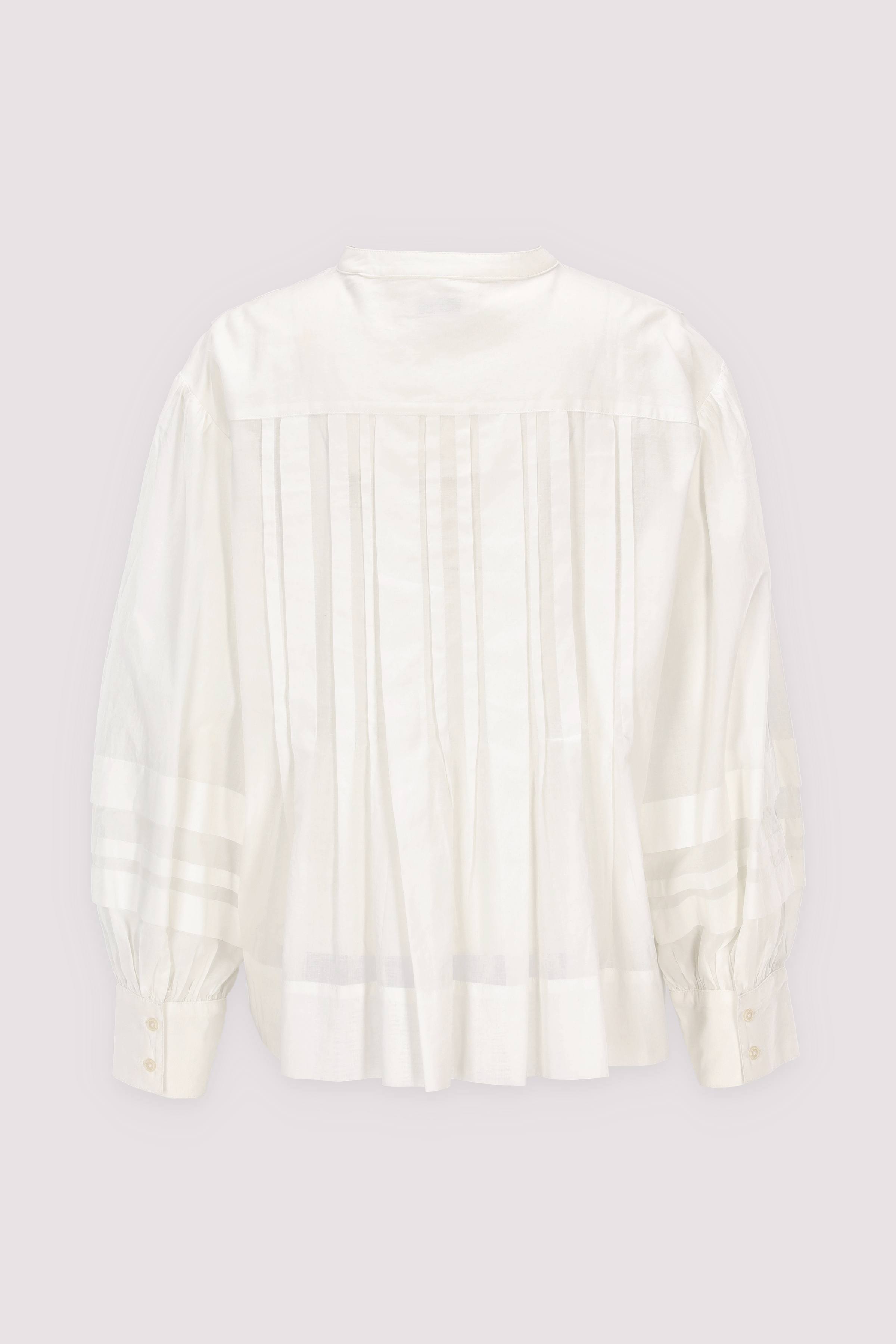 Blouse, stand up collar, tuck 