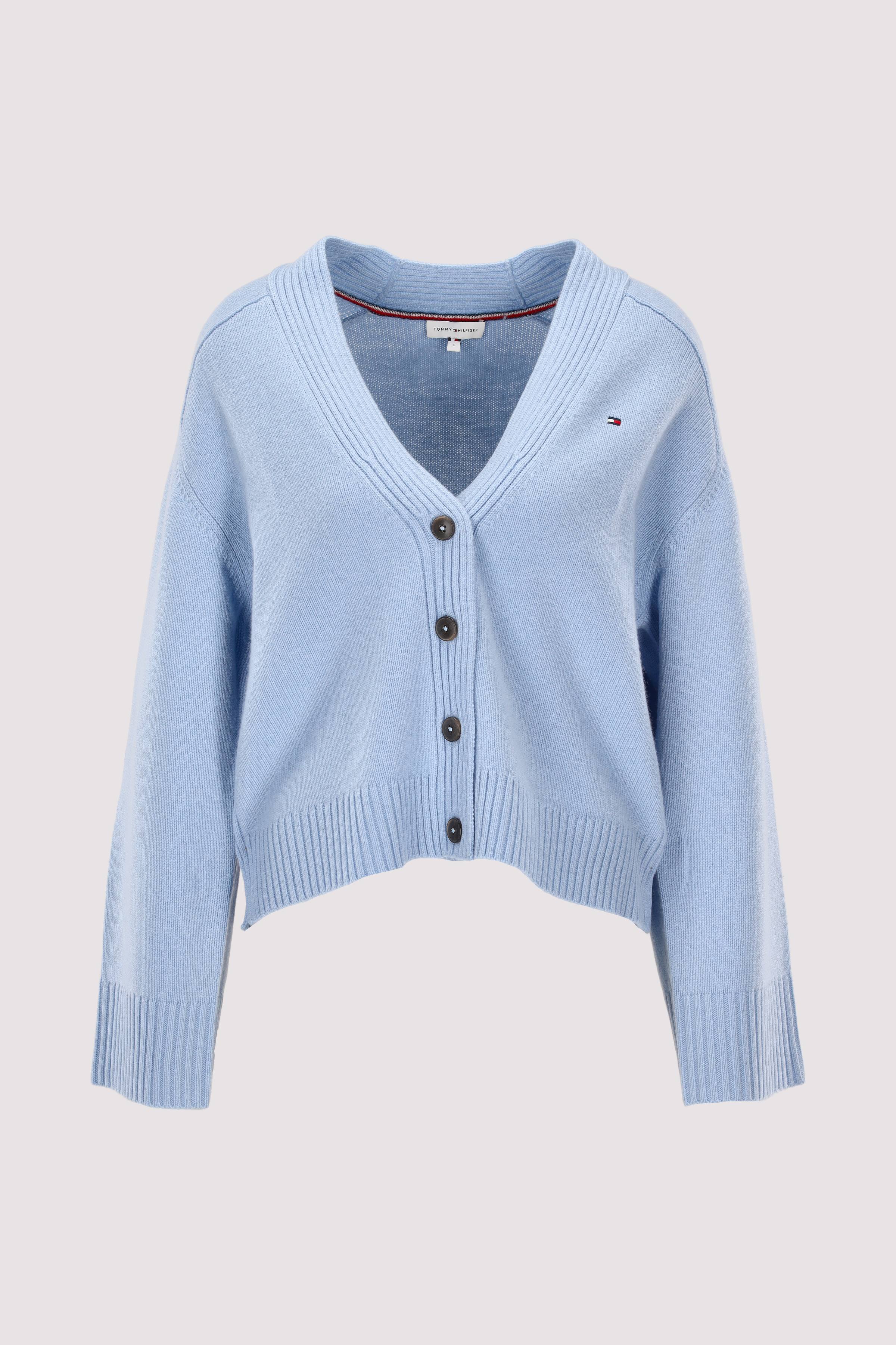 Tommy Hilfiger kurze Strickjacke blau