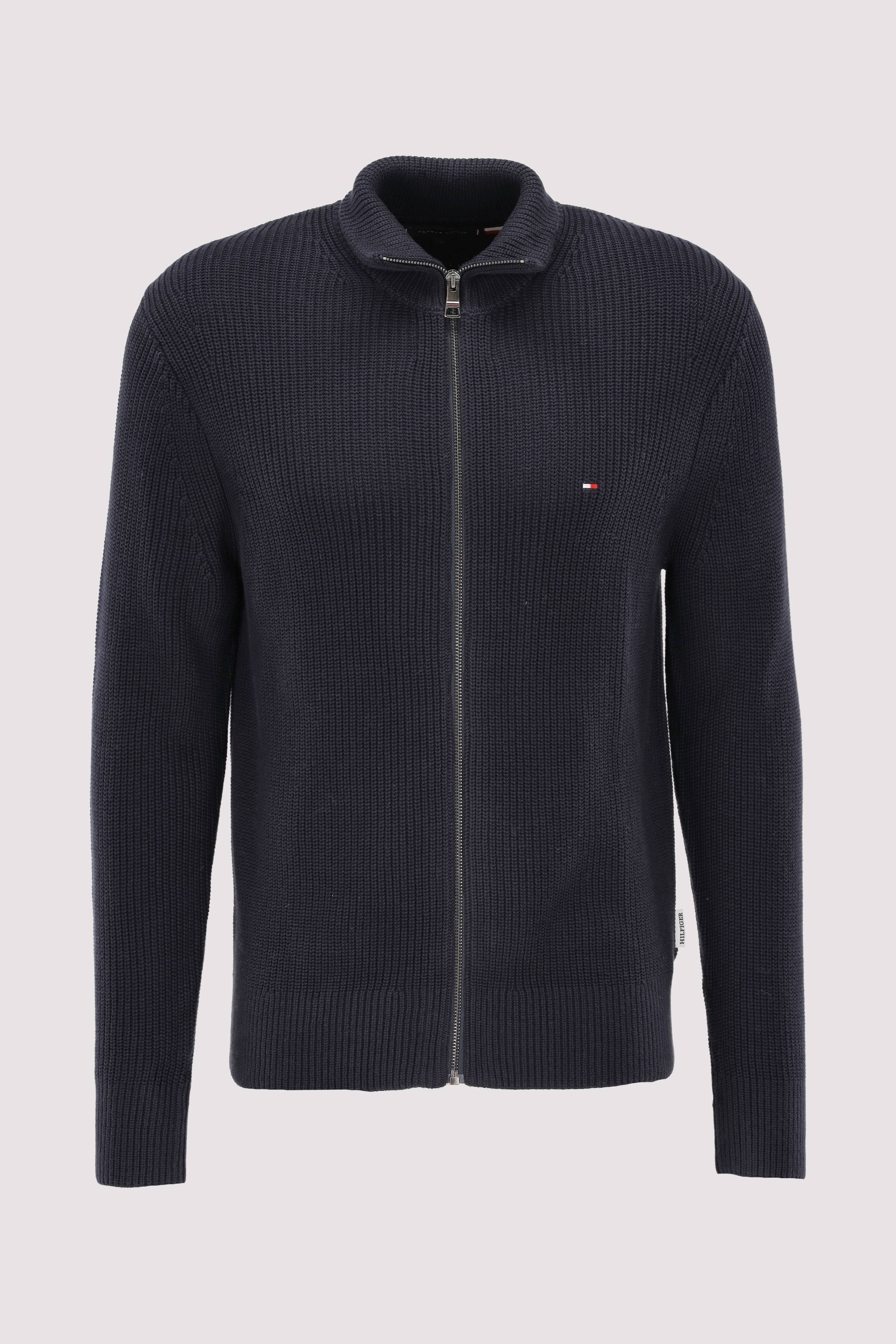 RIB COTTON ZIP THROUGH