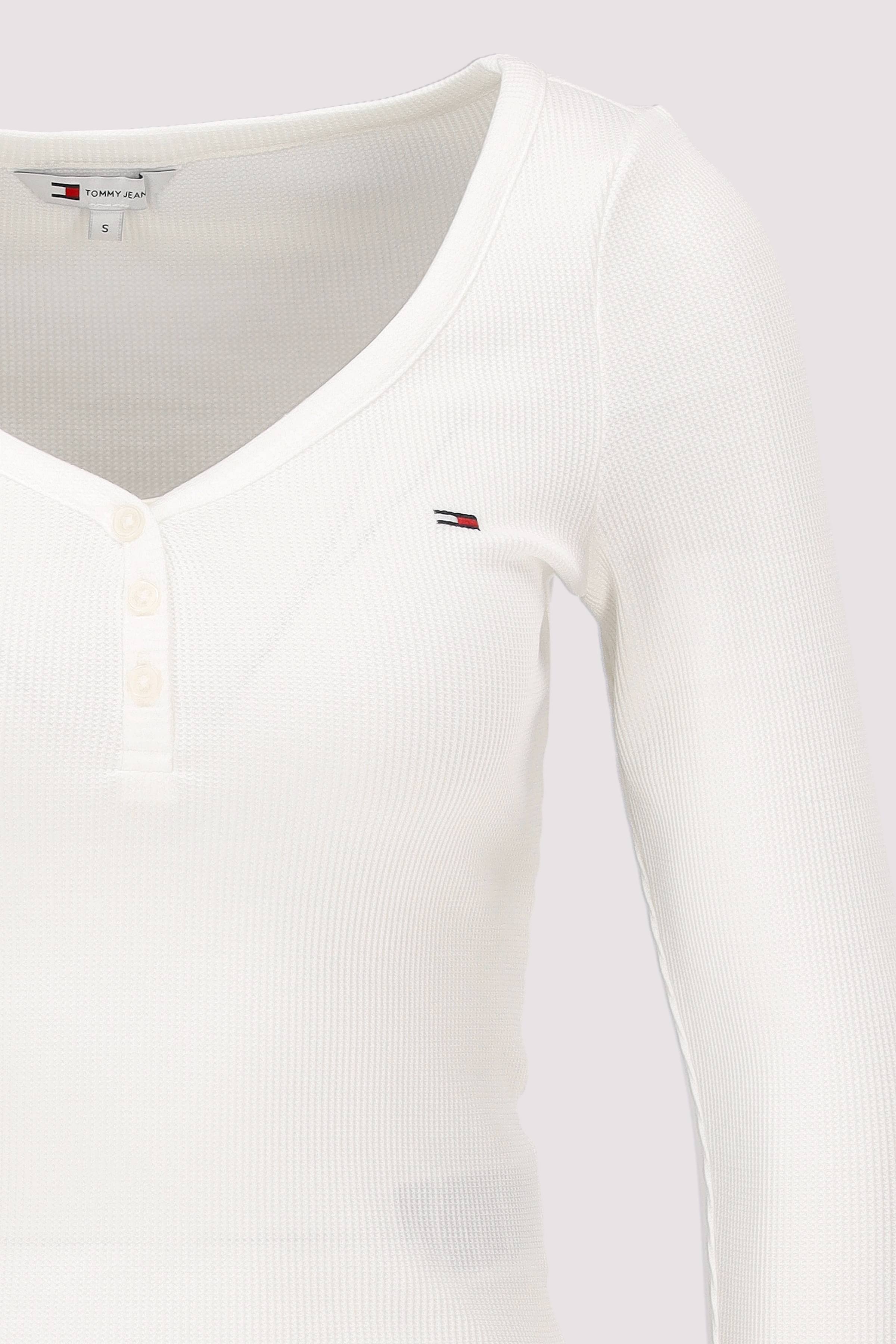Tommy Jeans - TJW SLIM HENLEY WAFFLE LS