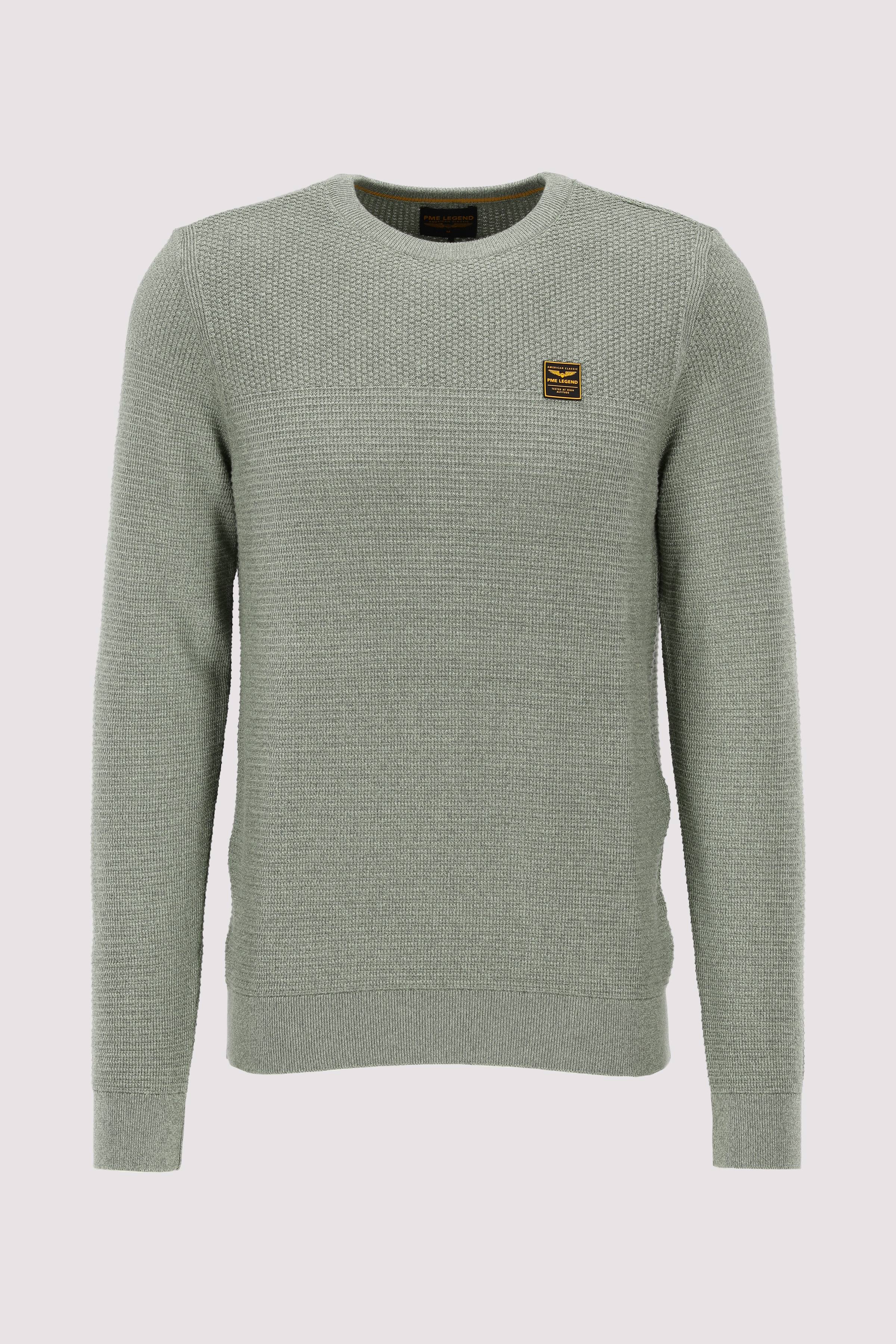 Crewneck collar cotton mouline
