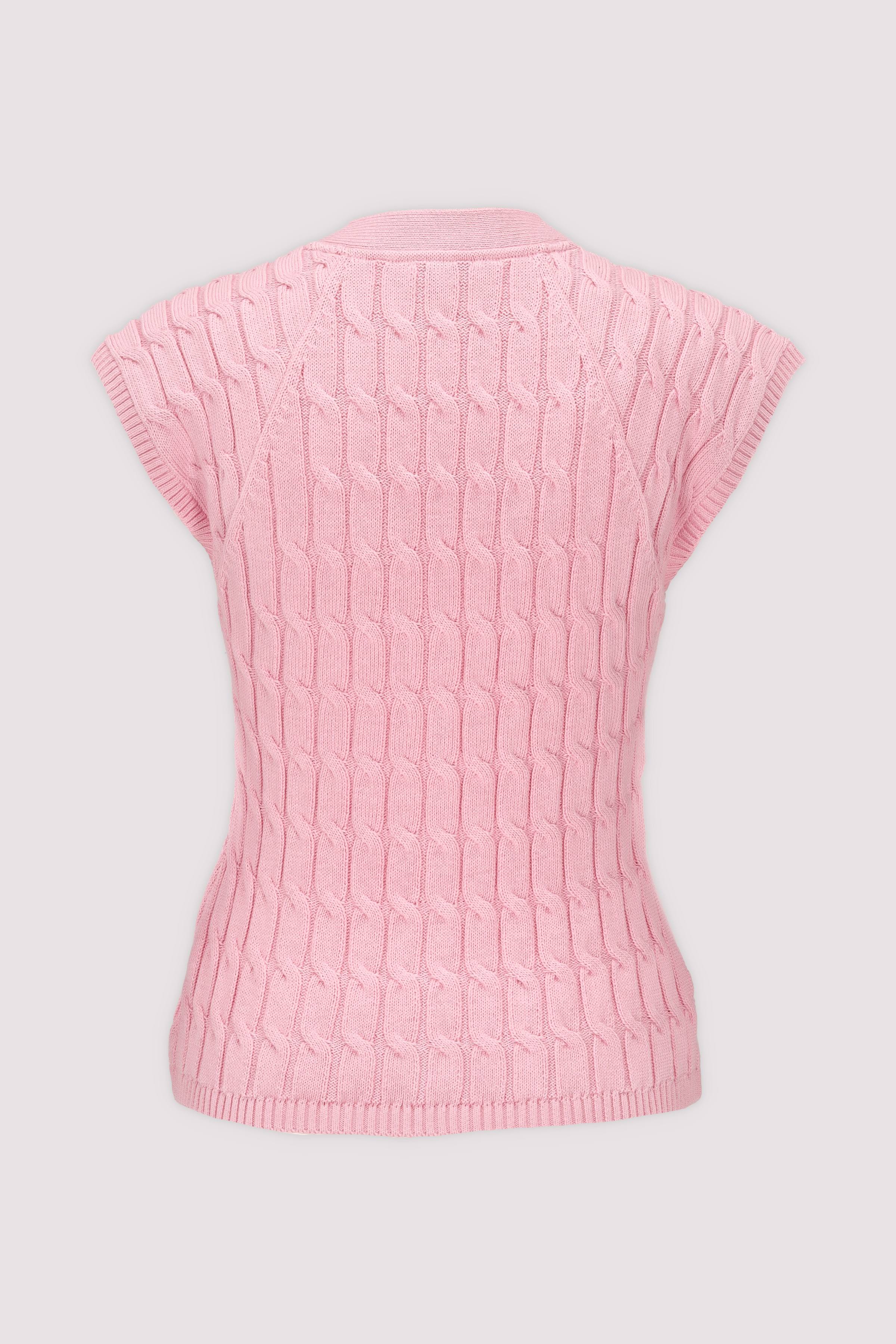 MID GG CABLE VEST CARDI