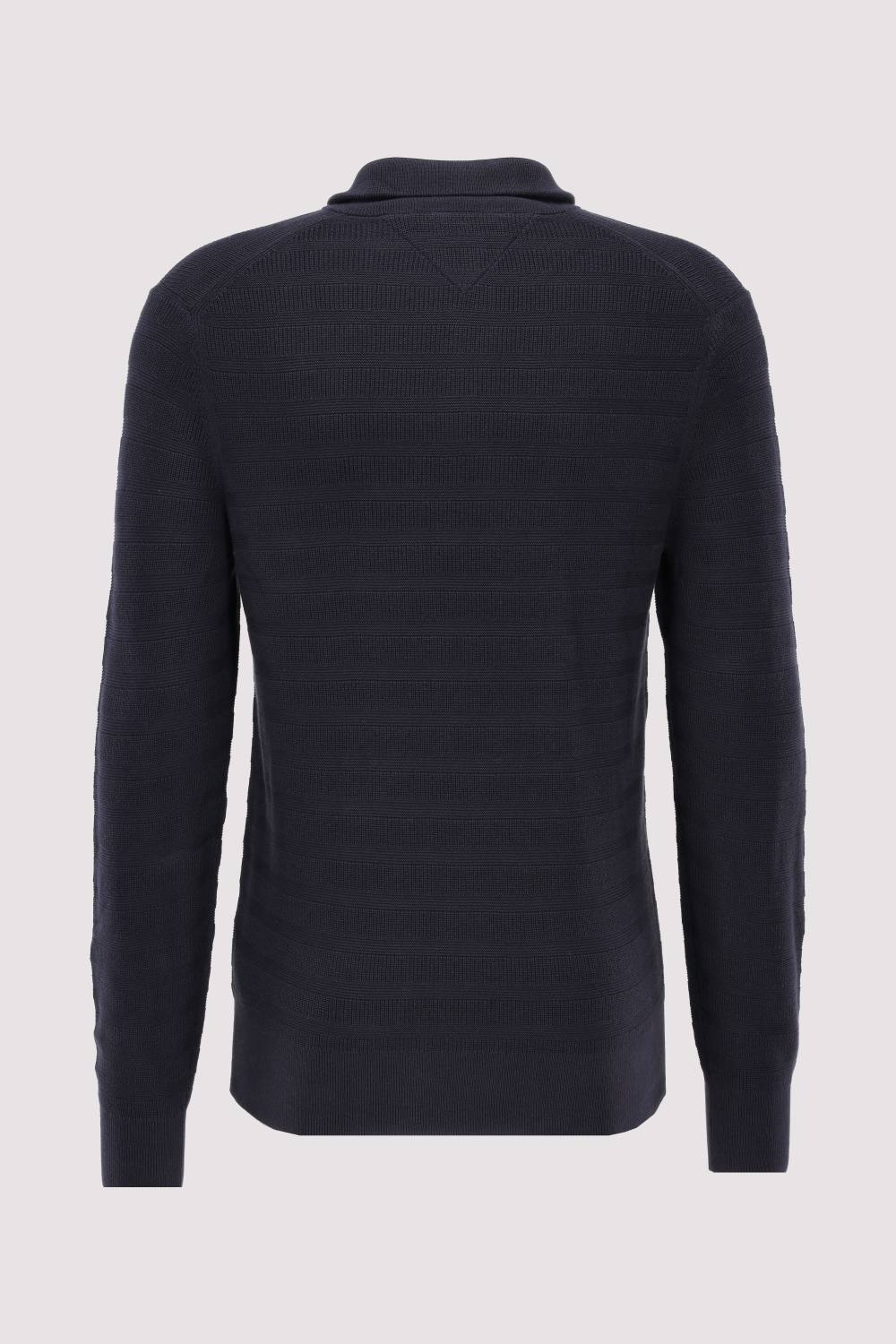 Tommy Hilfiger - STRIPE STRUCTURE ZIP MOCK Tommy Hilfiger - STRIPE STRUCTURE ZIP MOCK