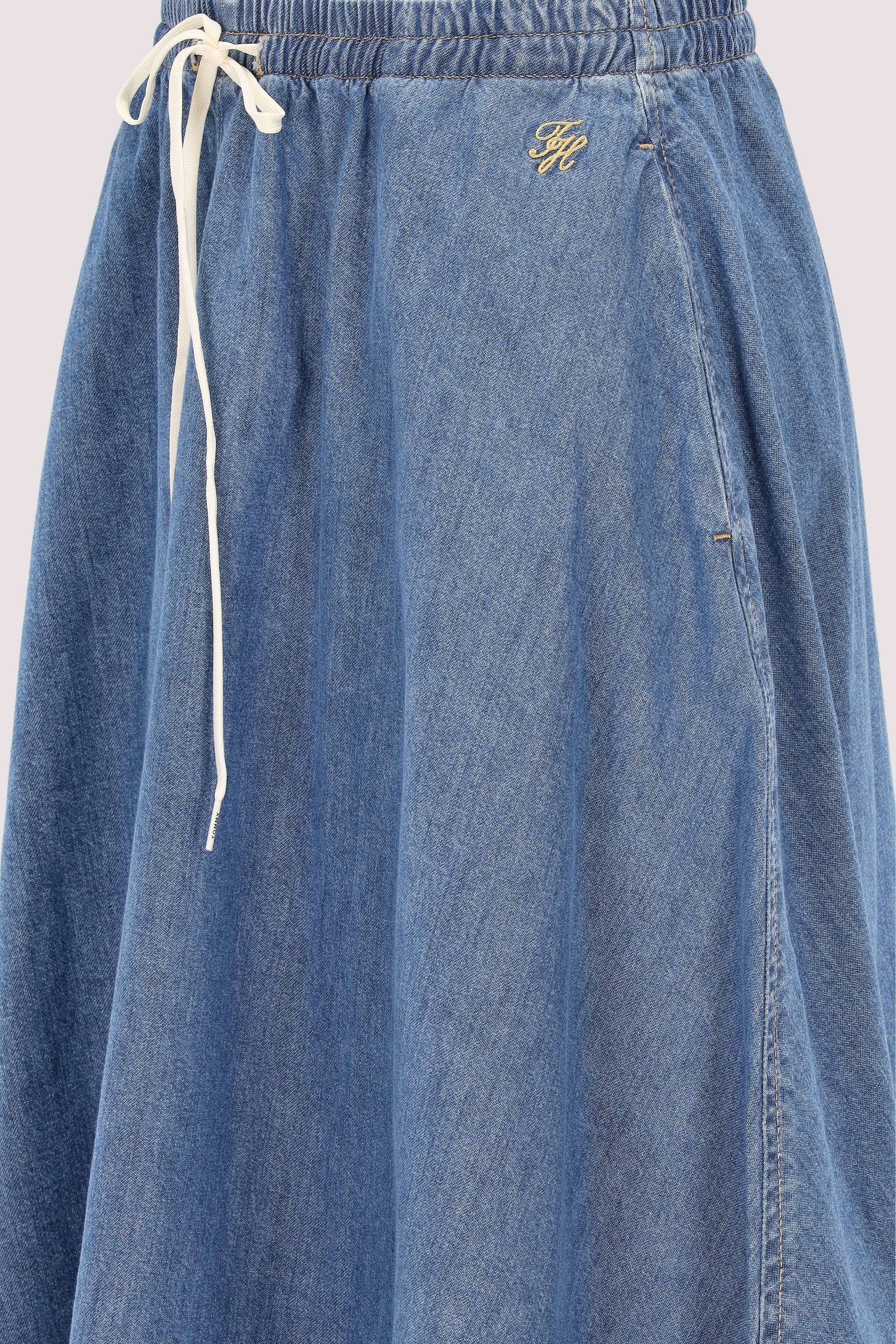 Tommy Hilfiger - MIDI FLARED SKIRT MIA RW