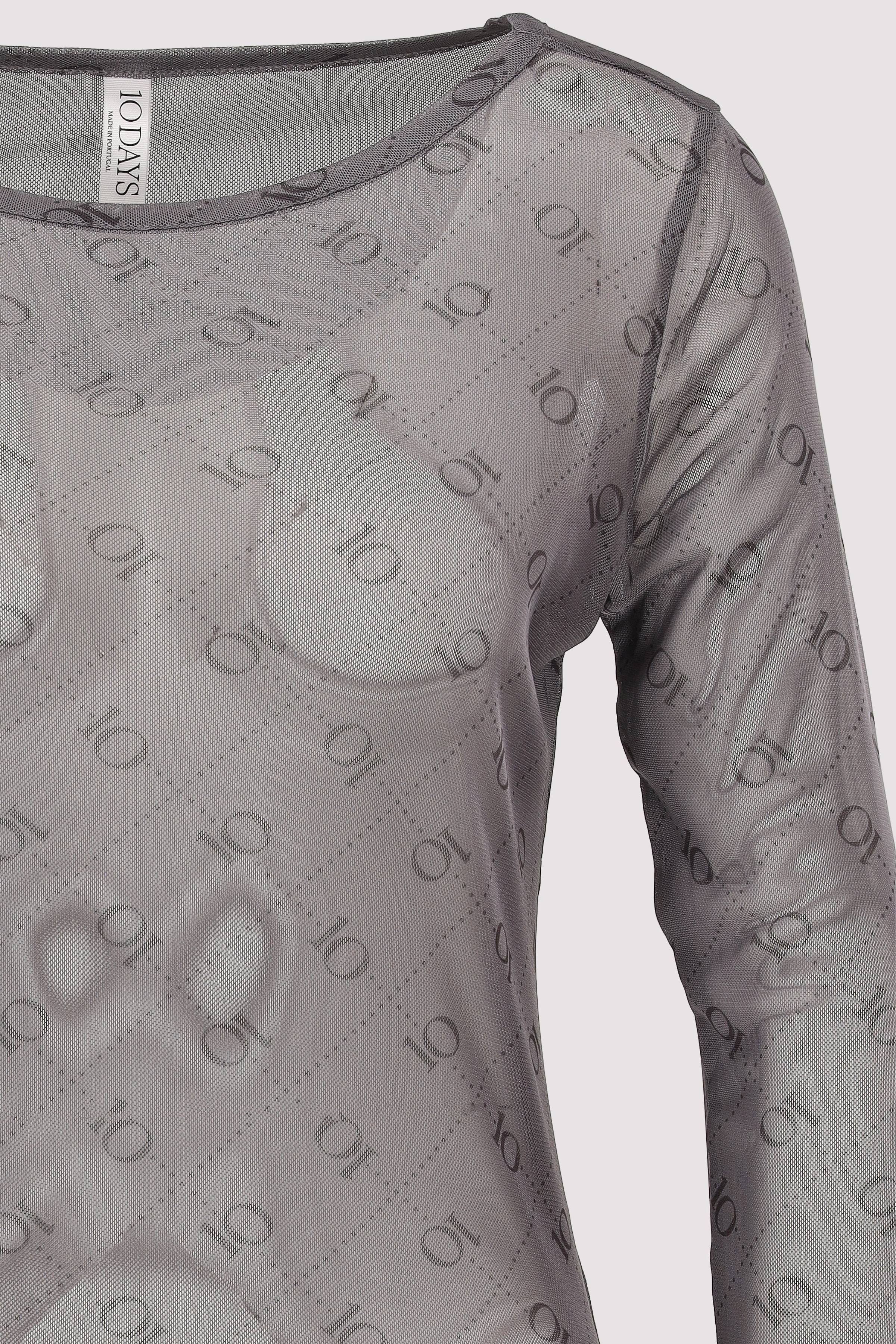 10Days - 10Days Damen Longsleeve steel blue weich