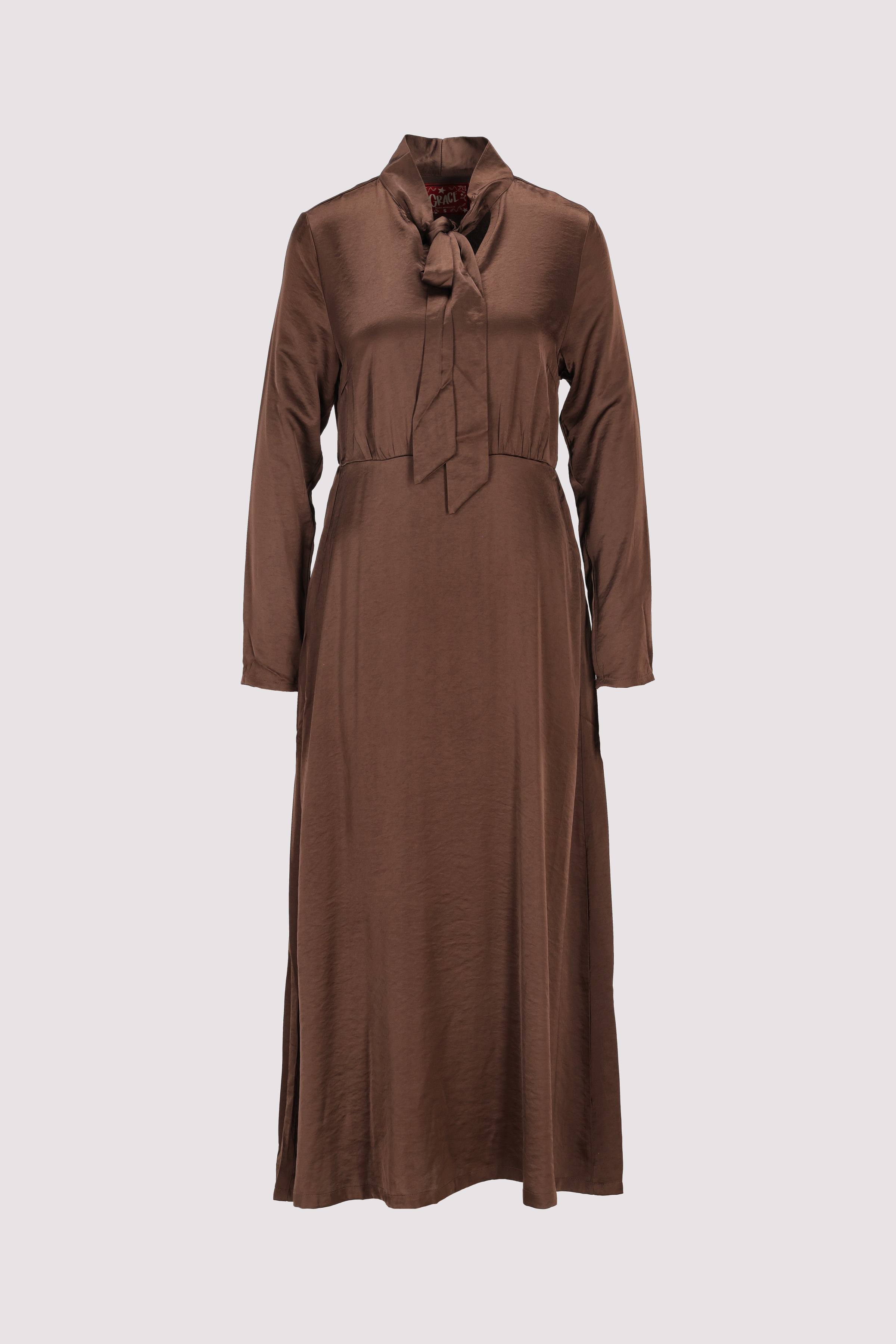 Langes Kleid Grace Choco, weich fallend