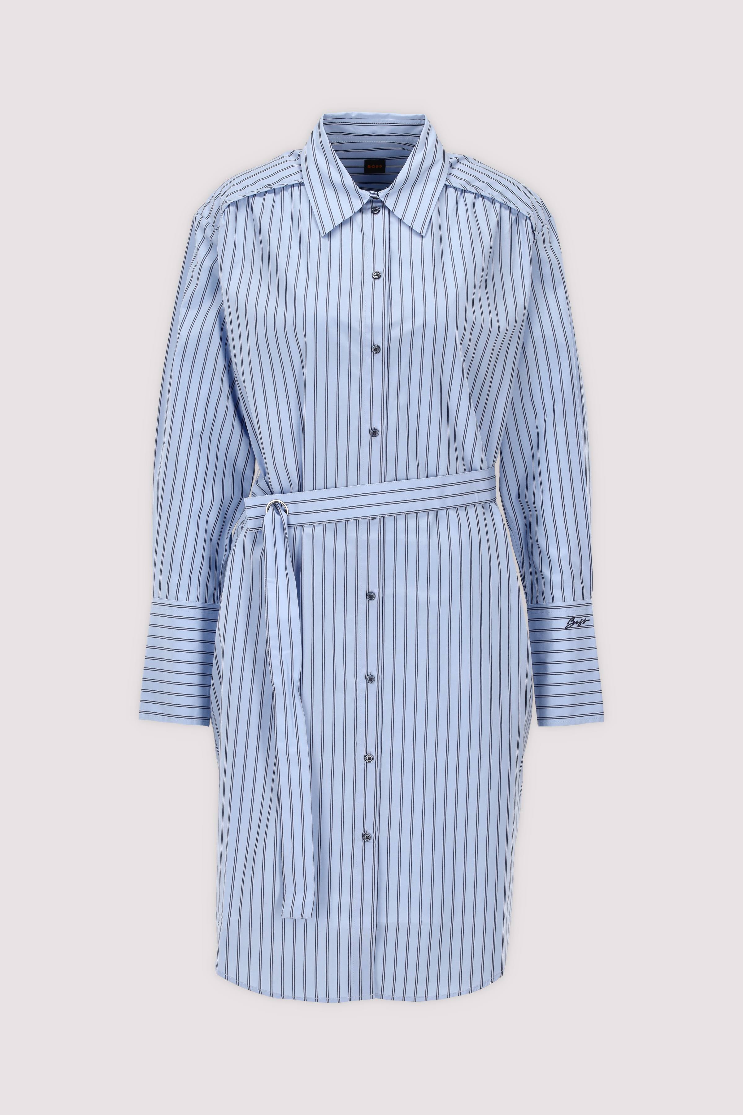 BOSS Midikleid: Zeitlos, Blau, Baumwolle