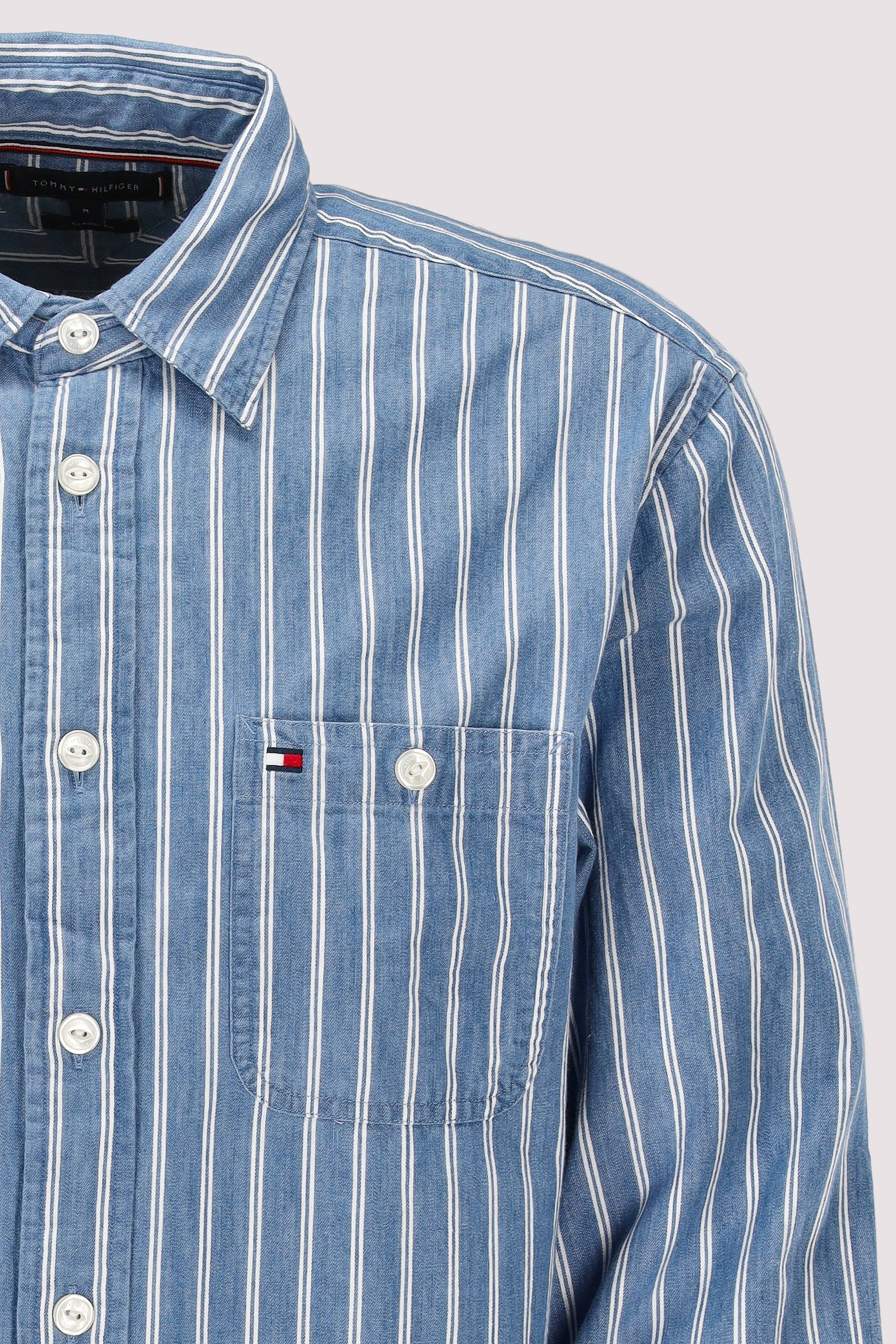 Tommy Hilfiger - CHAMBRAY STP CLASSIC FIT HBD S