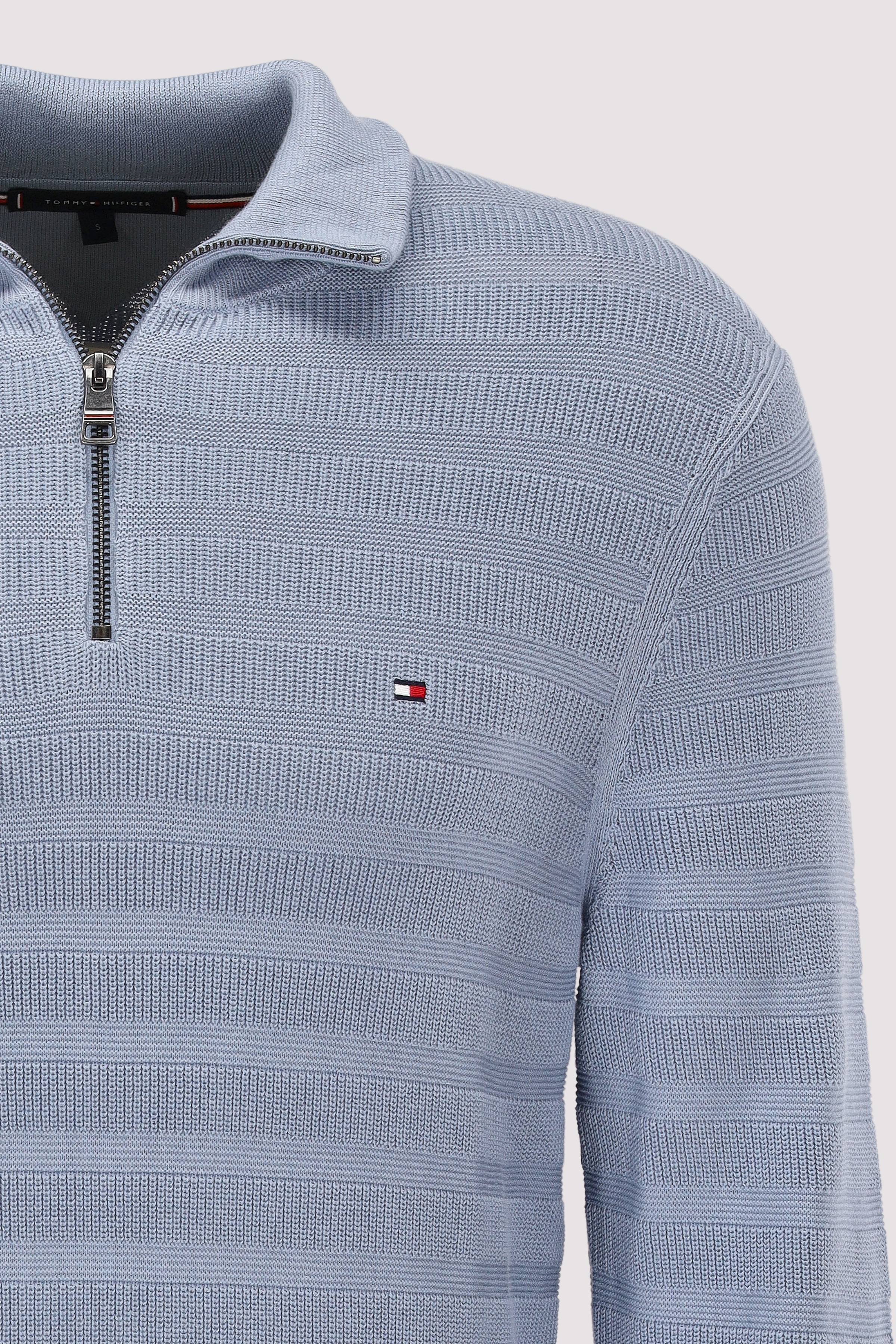 Tommy Hilfiger - STRIPE STRUCTURE ZIP MOCK Tommy Hilfiger - STRIPE STRUCTURE ZIP MOCK