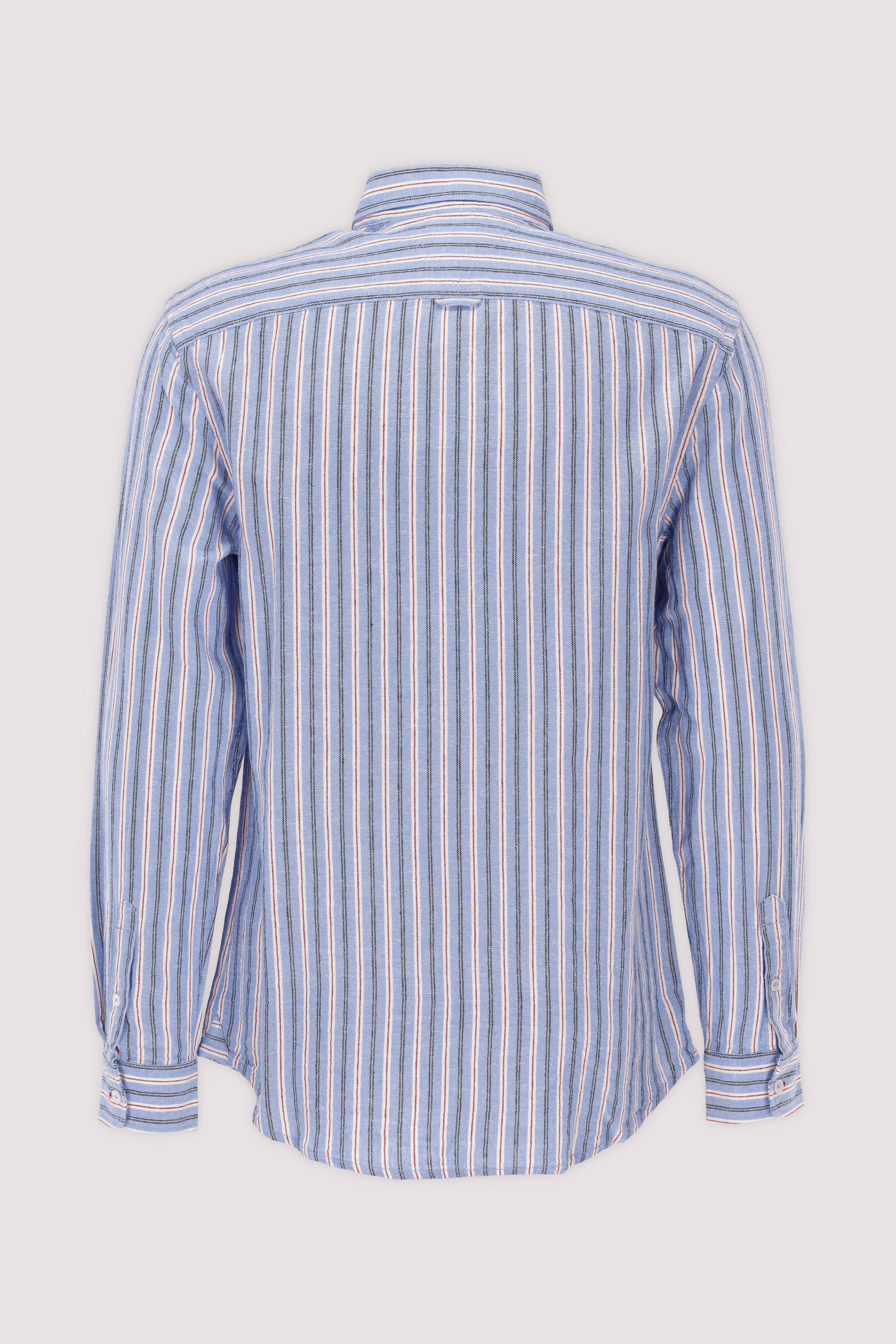 TJM REG LINEN MX STRP SHIRT EX