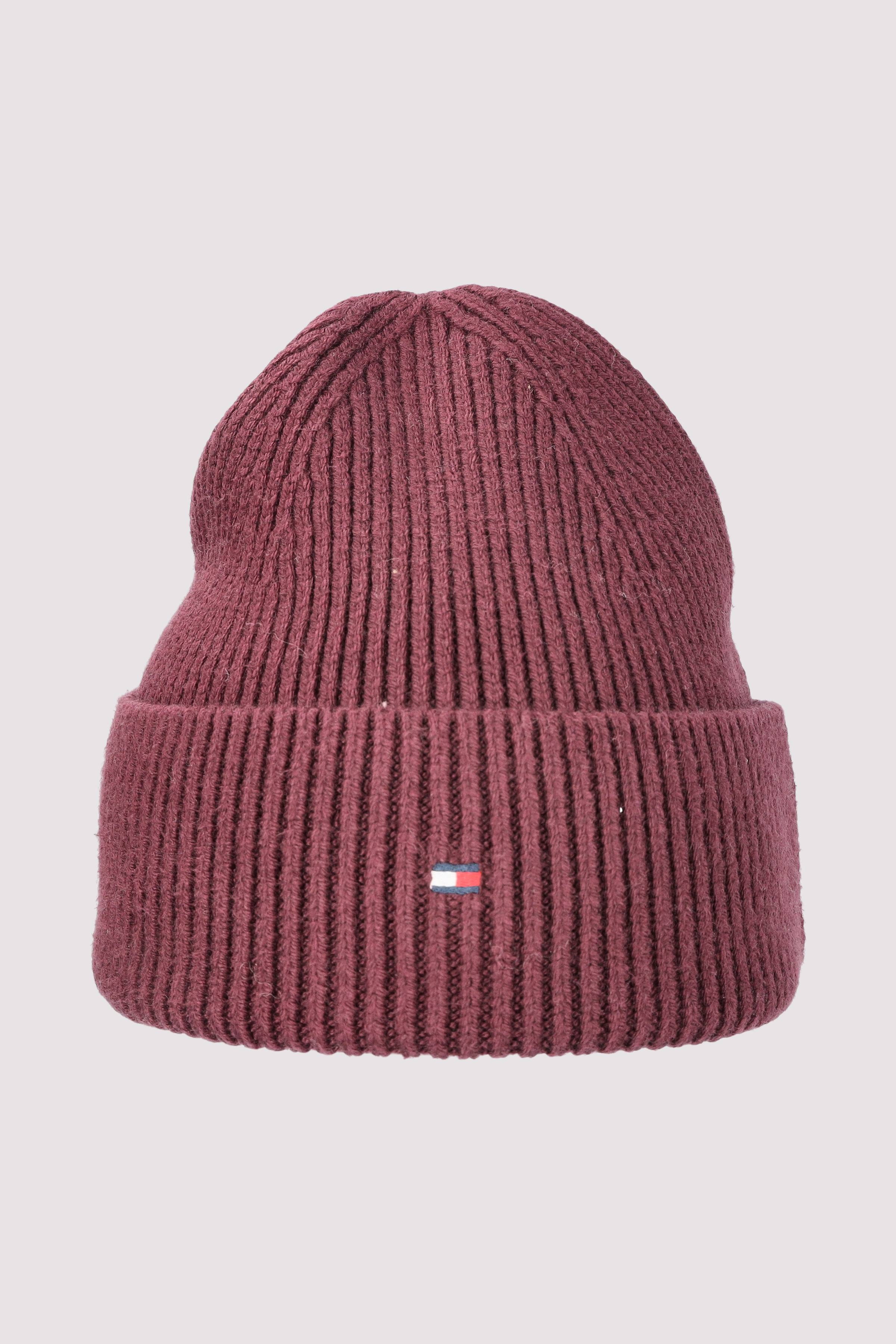 Tommy Hilfiger - Tommy Hilfiger rote Damenmütze, Bio-Mix