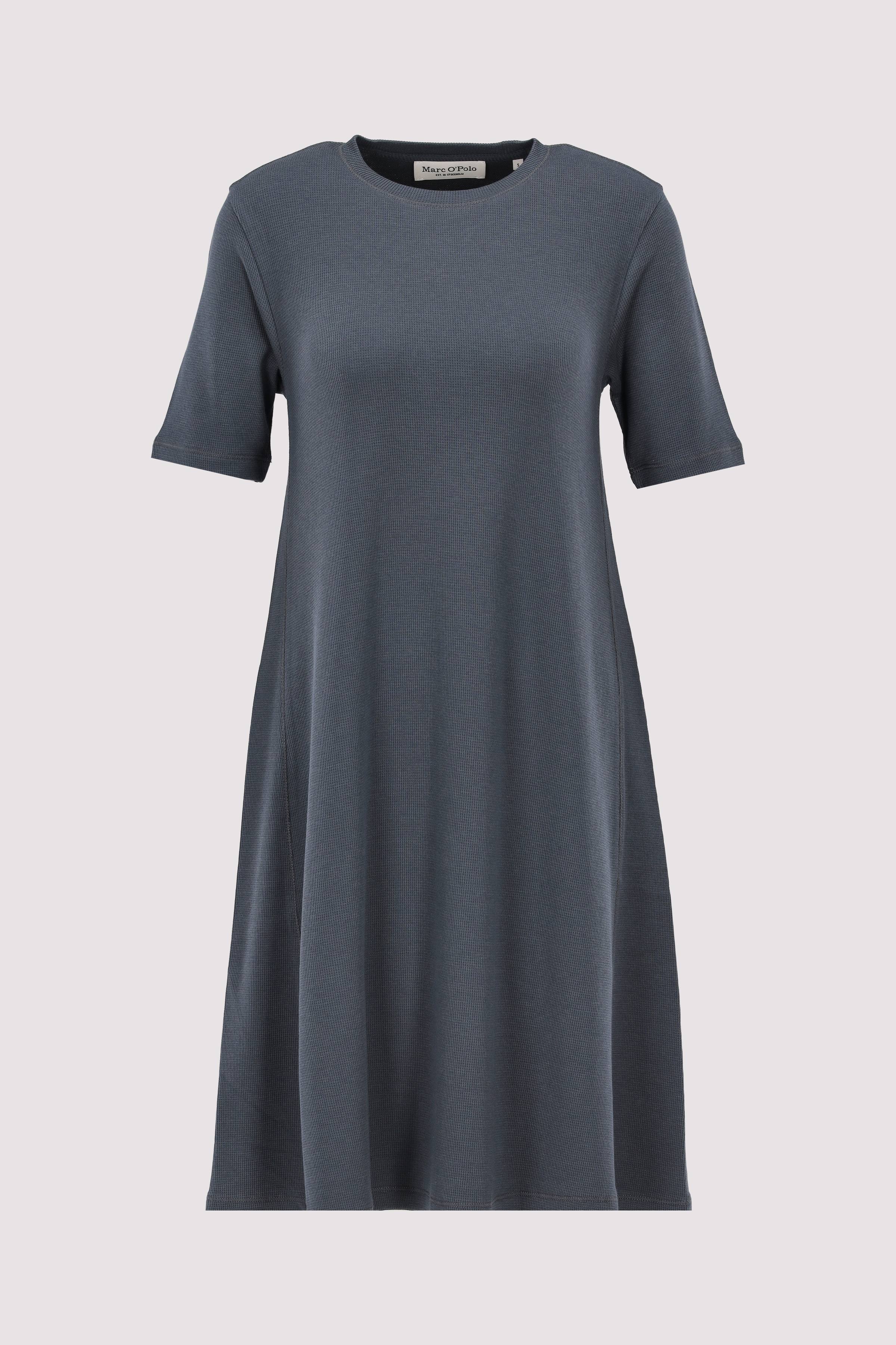 Jersey dress, wide seam, round