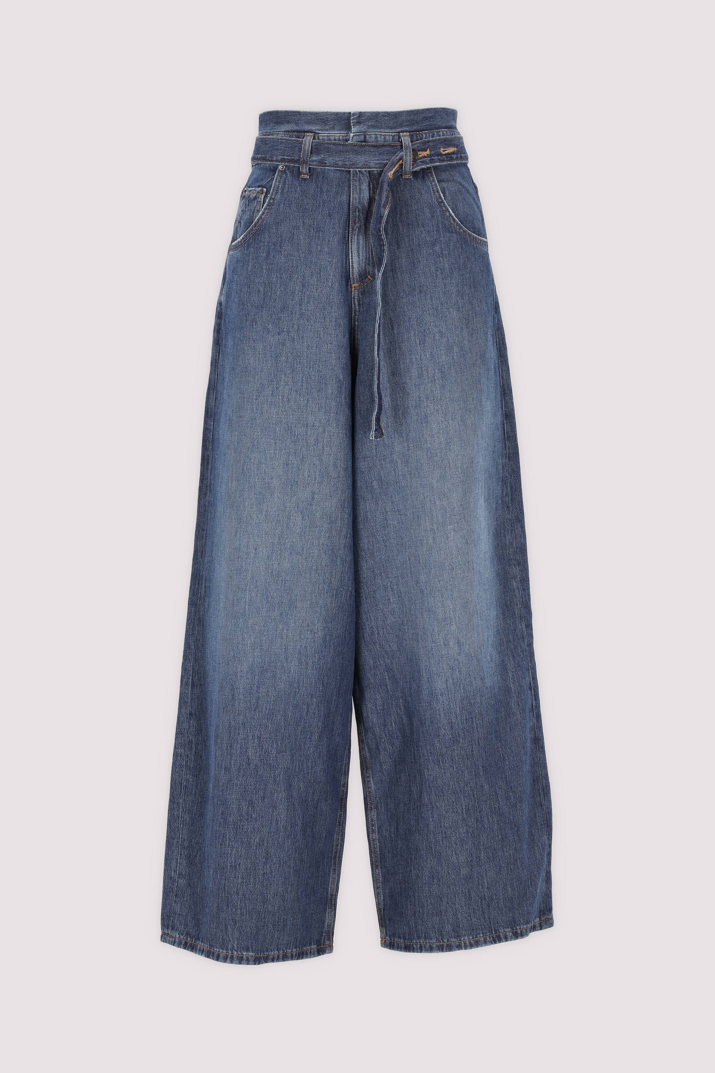PNTS Wide-Leg-Jeans Mittelblau Komfort