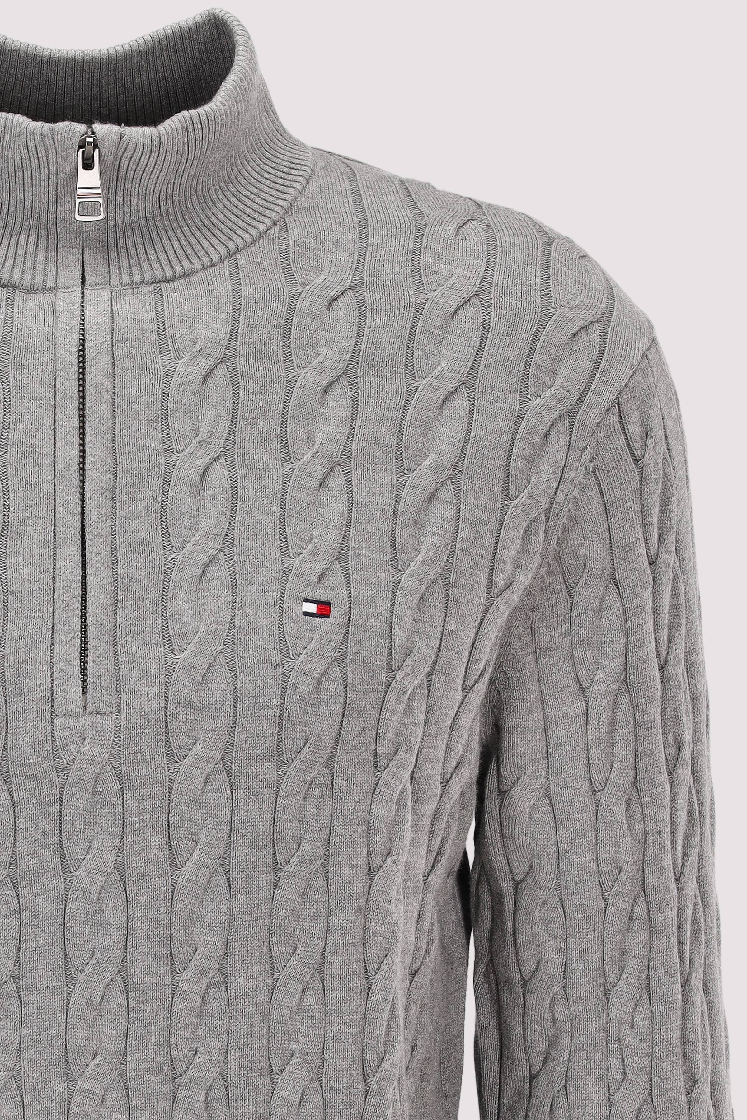 Tommy Hilfiger - CLASSIC COTTON CABLE ZIP MOCK