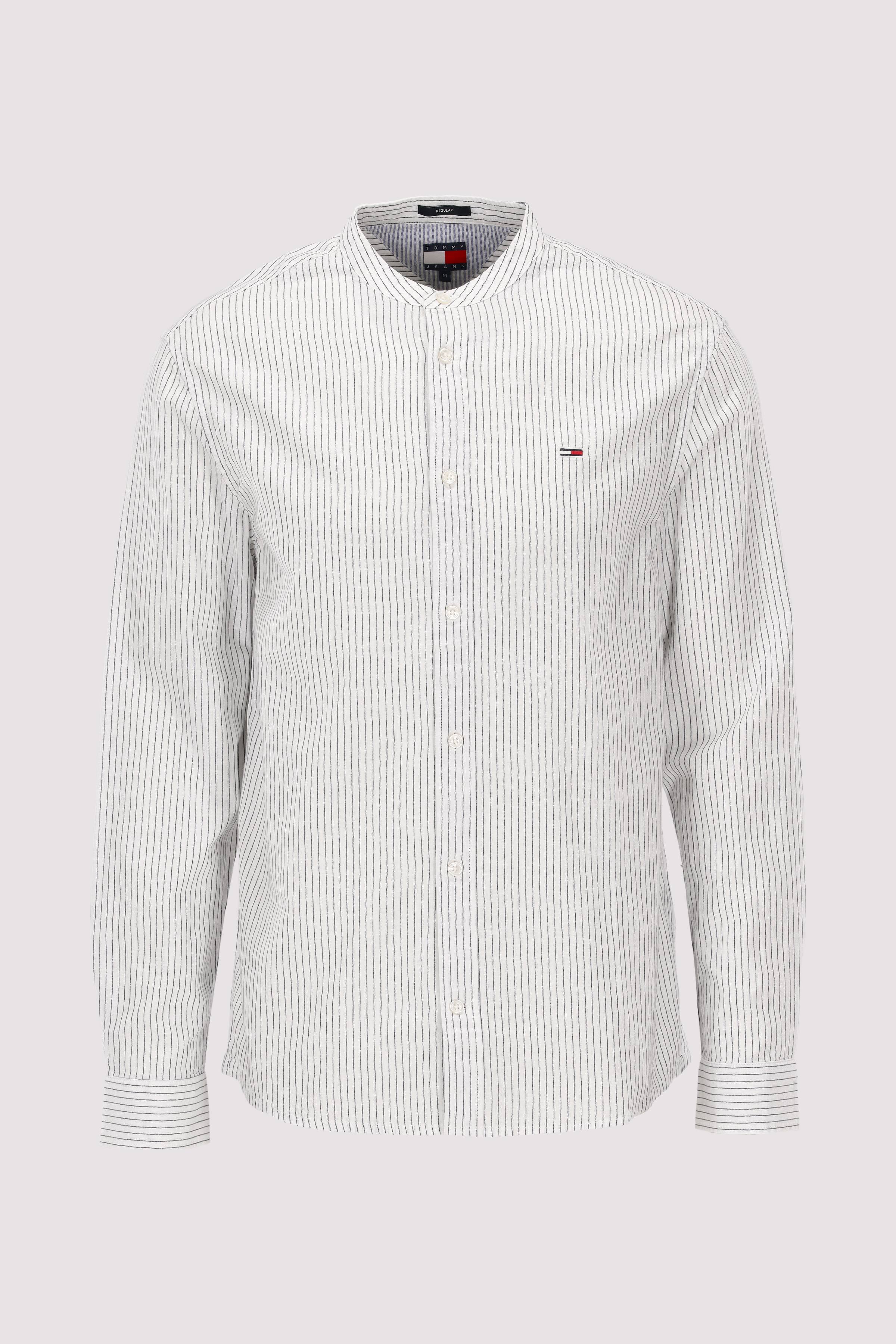 TJM LINEN MIX BND STP SHRT EXT