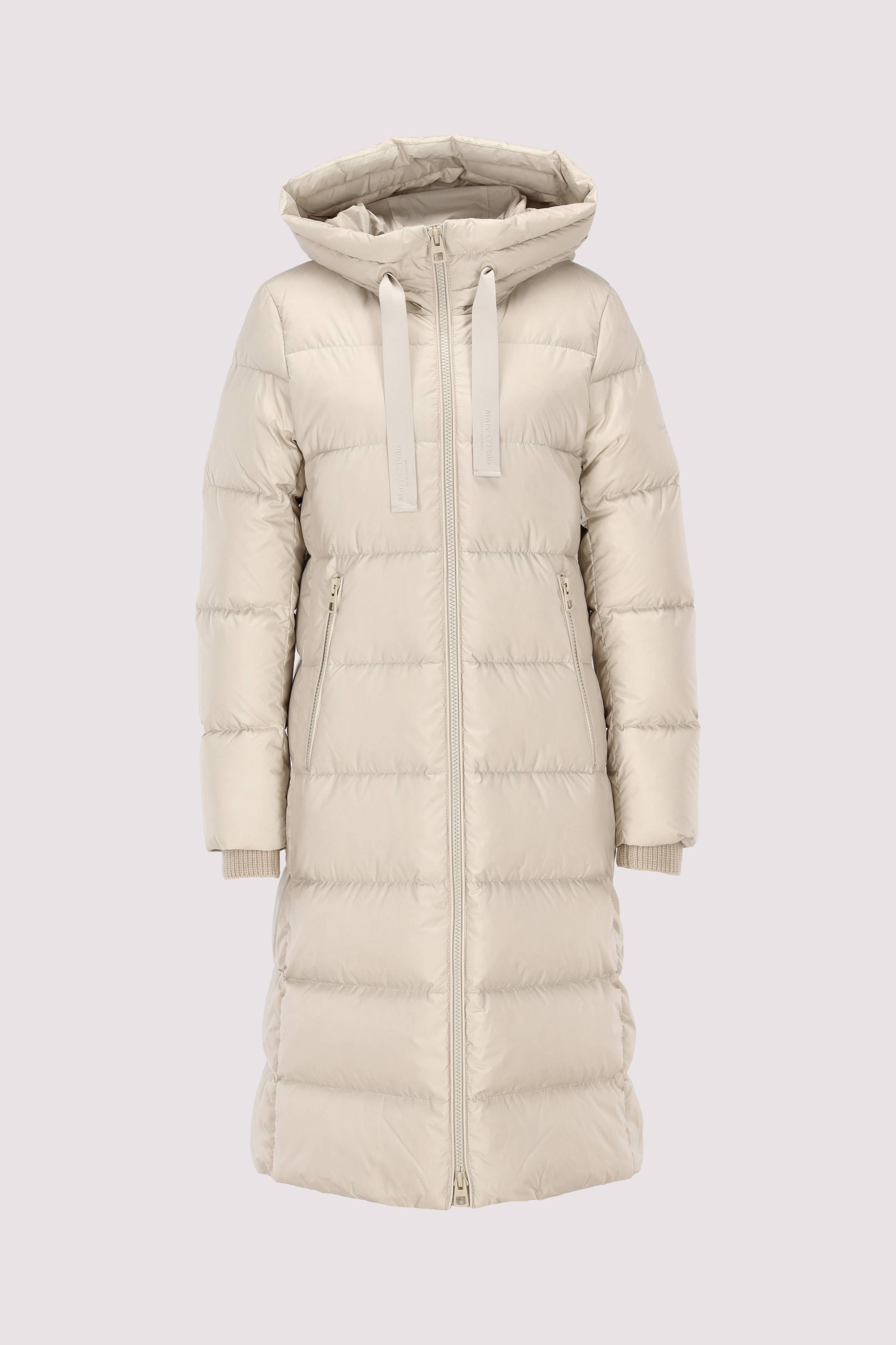 Long coat, down filled, with h