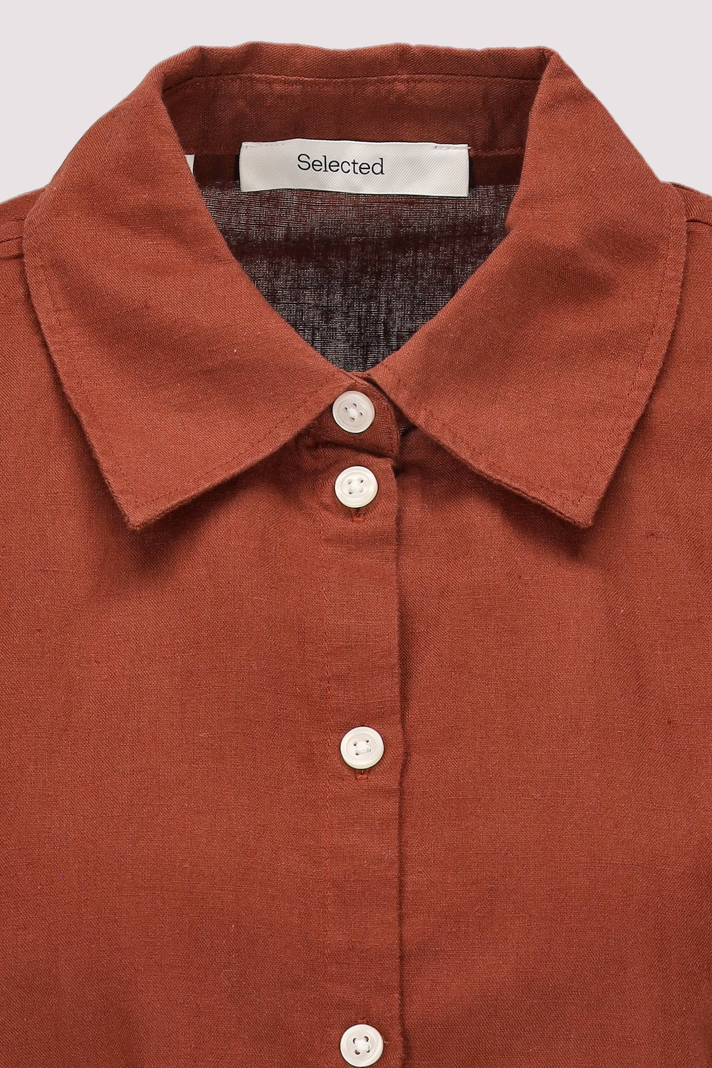 Selected - Selected Langarmbluse Cherry Mahogany