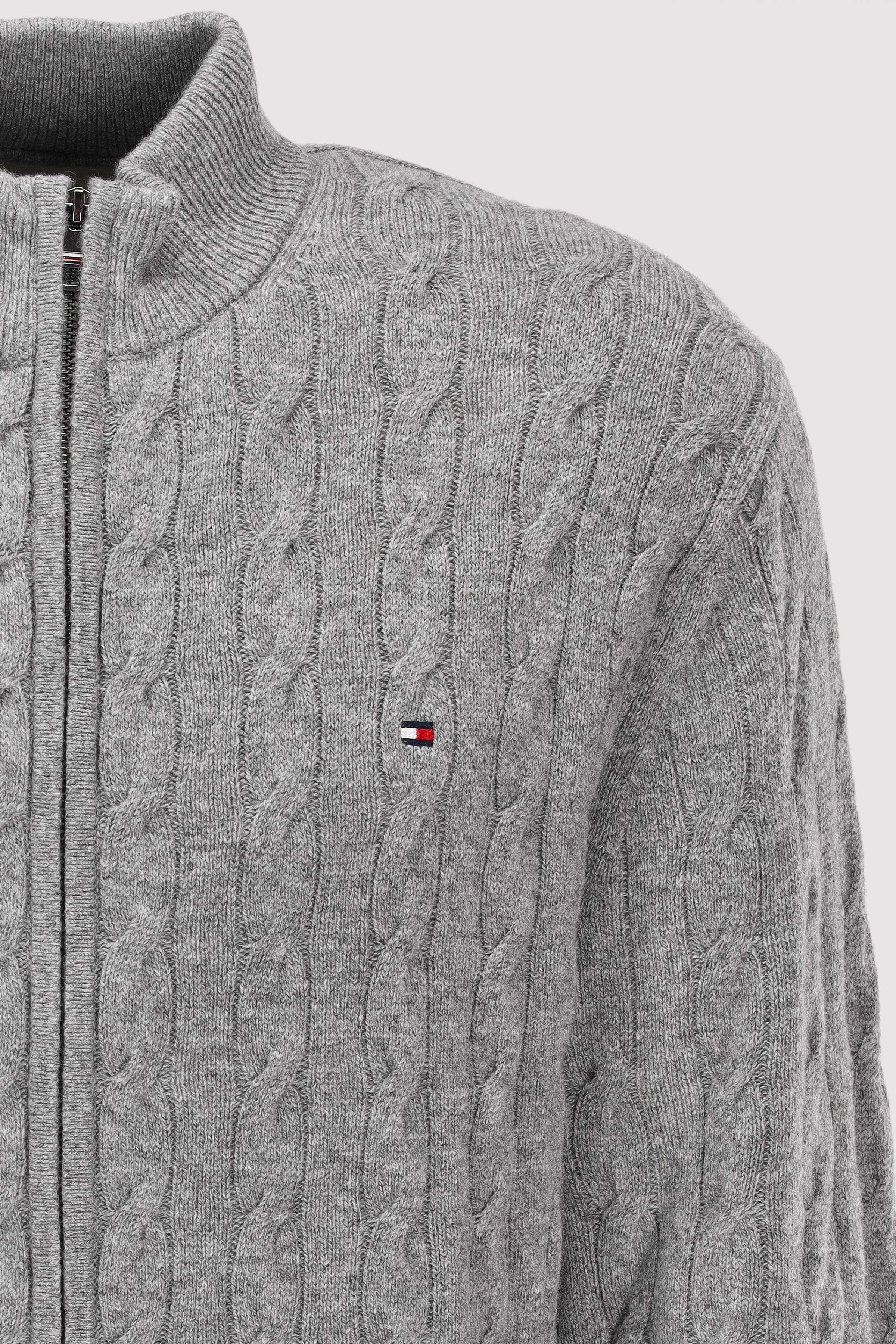 Tommy Hilfiger - Tommy Hilfiger kurze Strickjacke Grau