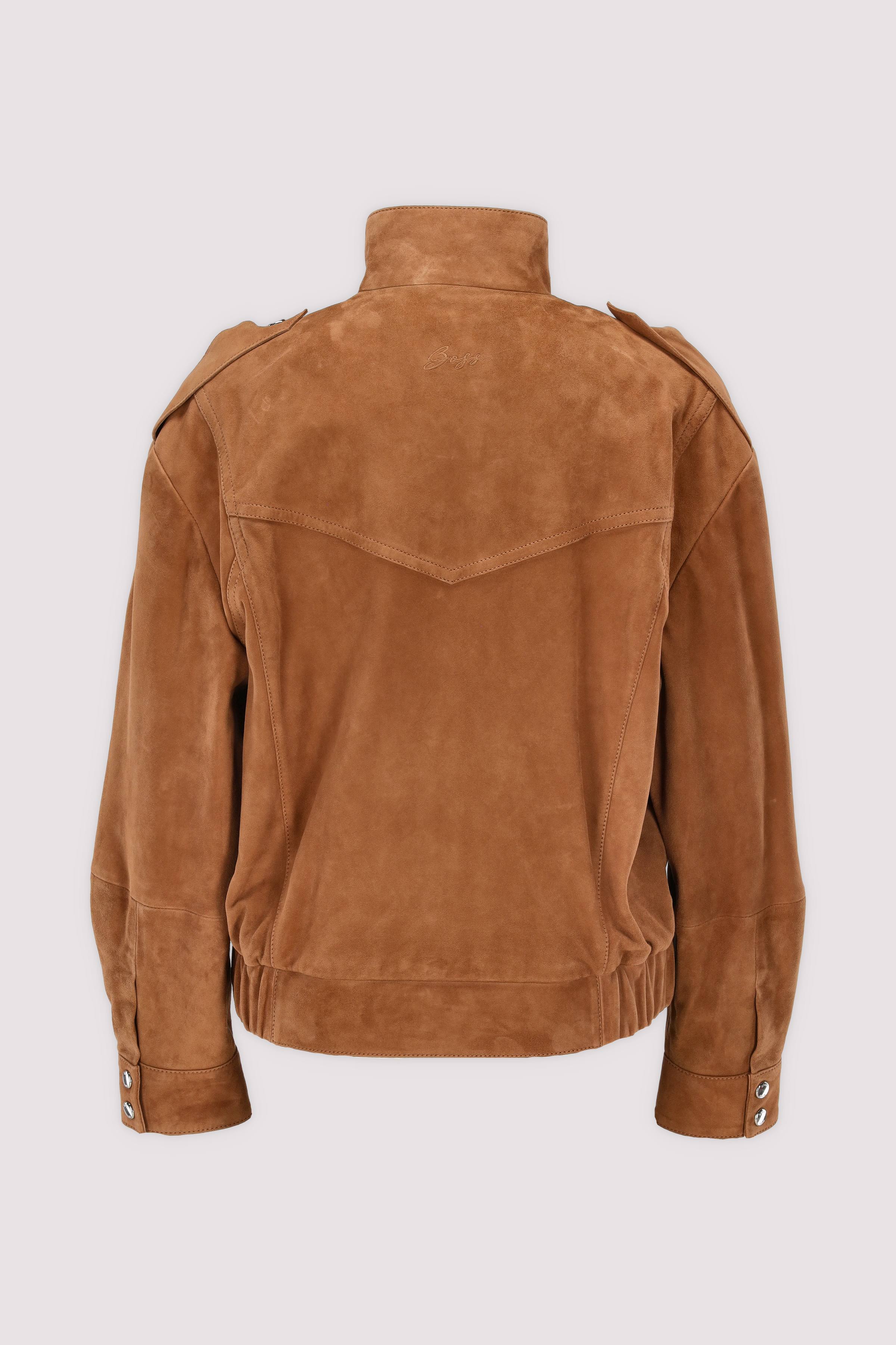 BOSS Lederjacke in Rostbraun