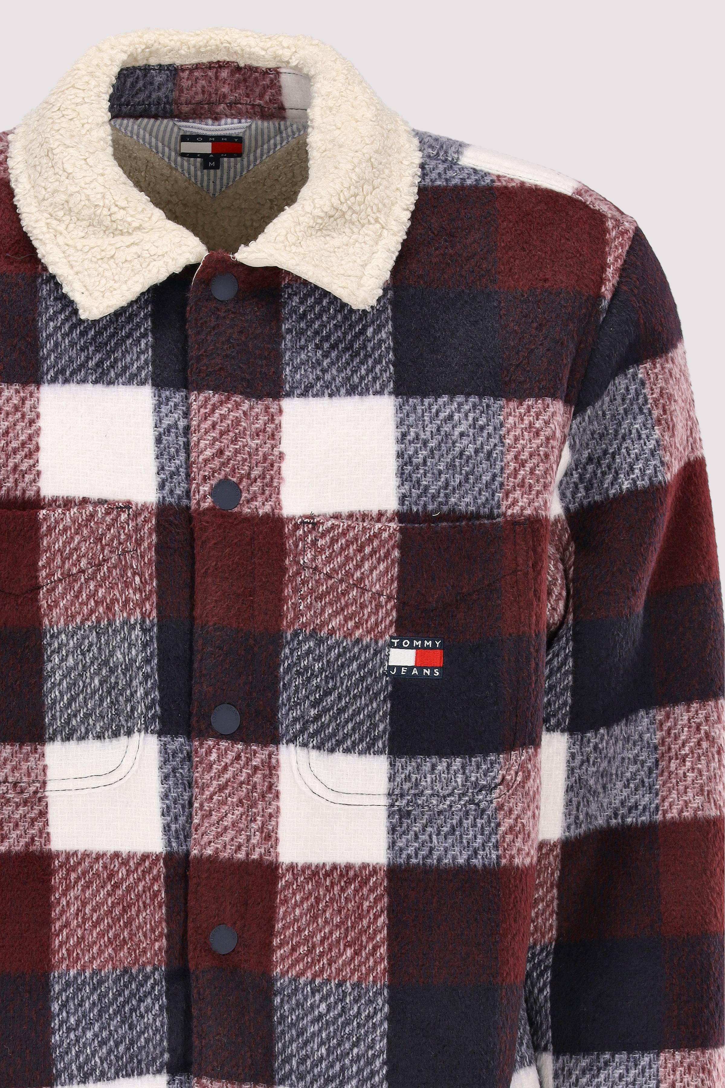 Tommy Jeans - TJM CHECK TEDDY OVERSHIRT EXT