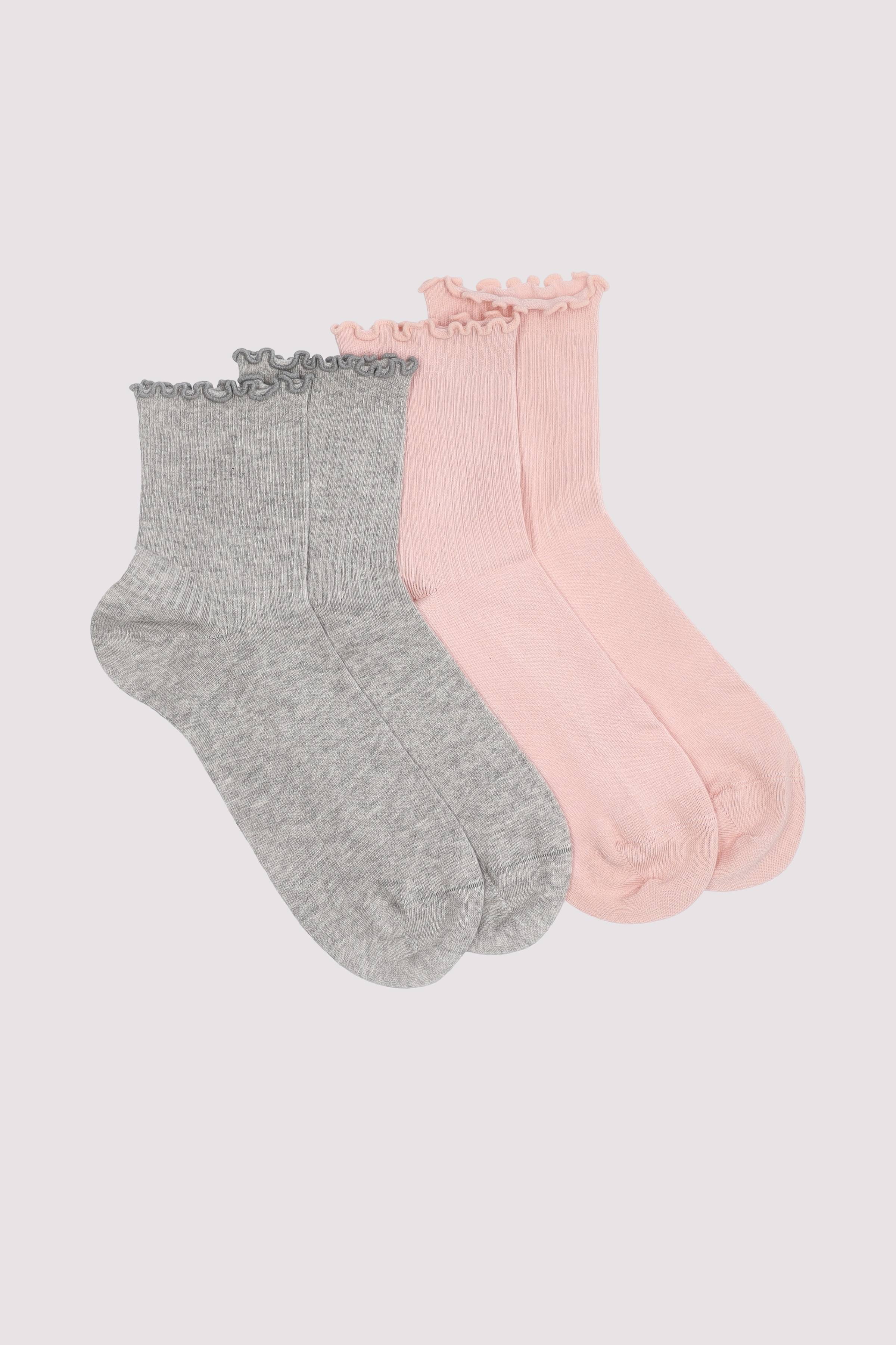 Quarter Sock, ruffled, 2-Pack