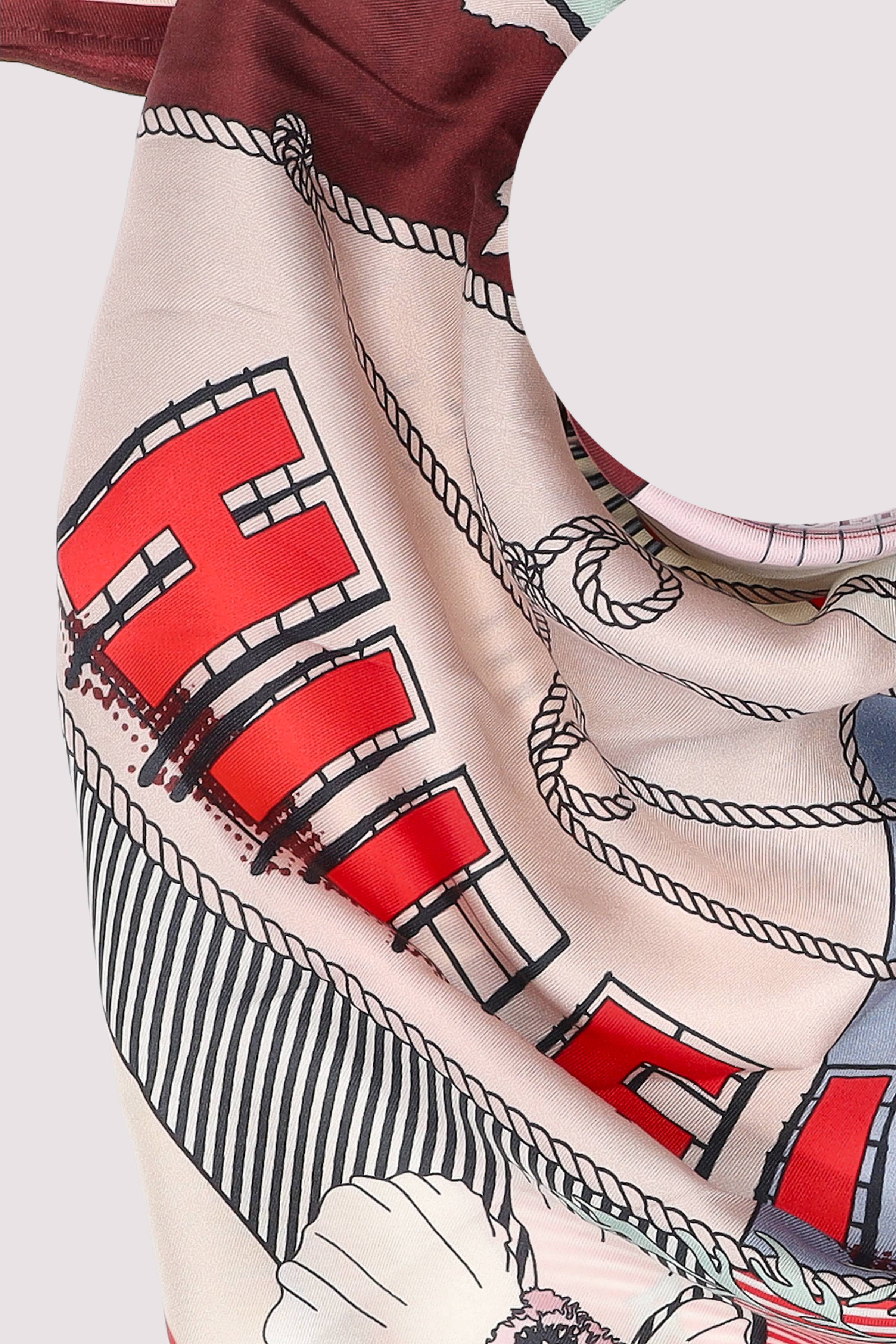 TH FLAG FLORAL SILK LARGE SQUA