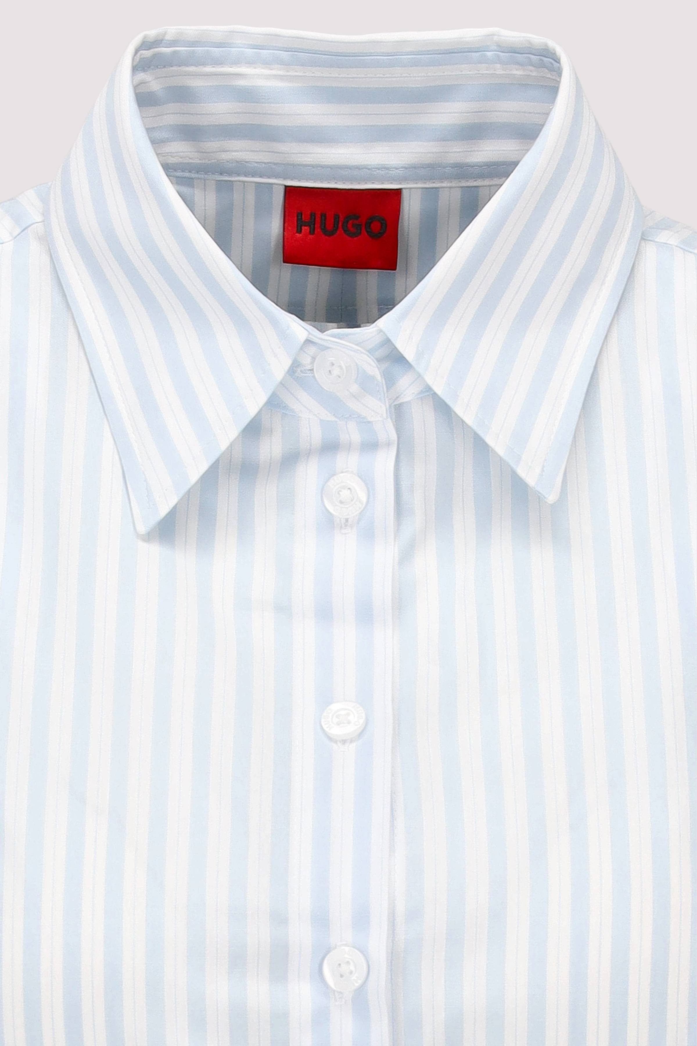 HUGO - HUGO Midikleid aus Baumwolle Blau