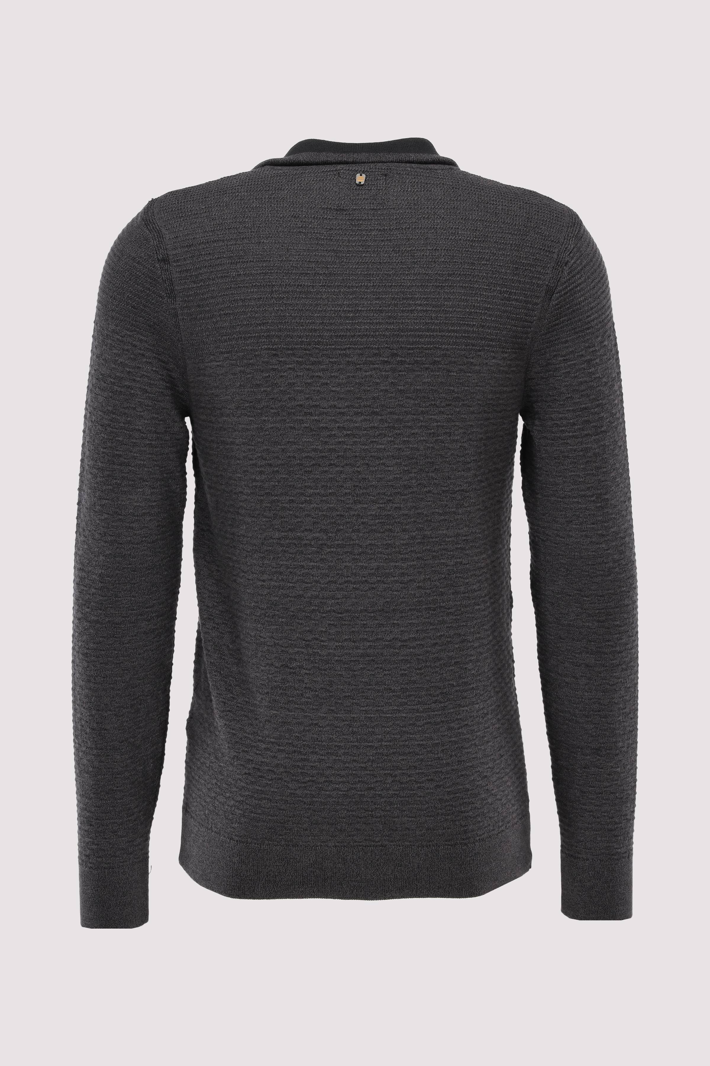 Half zip collar cotton mouline