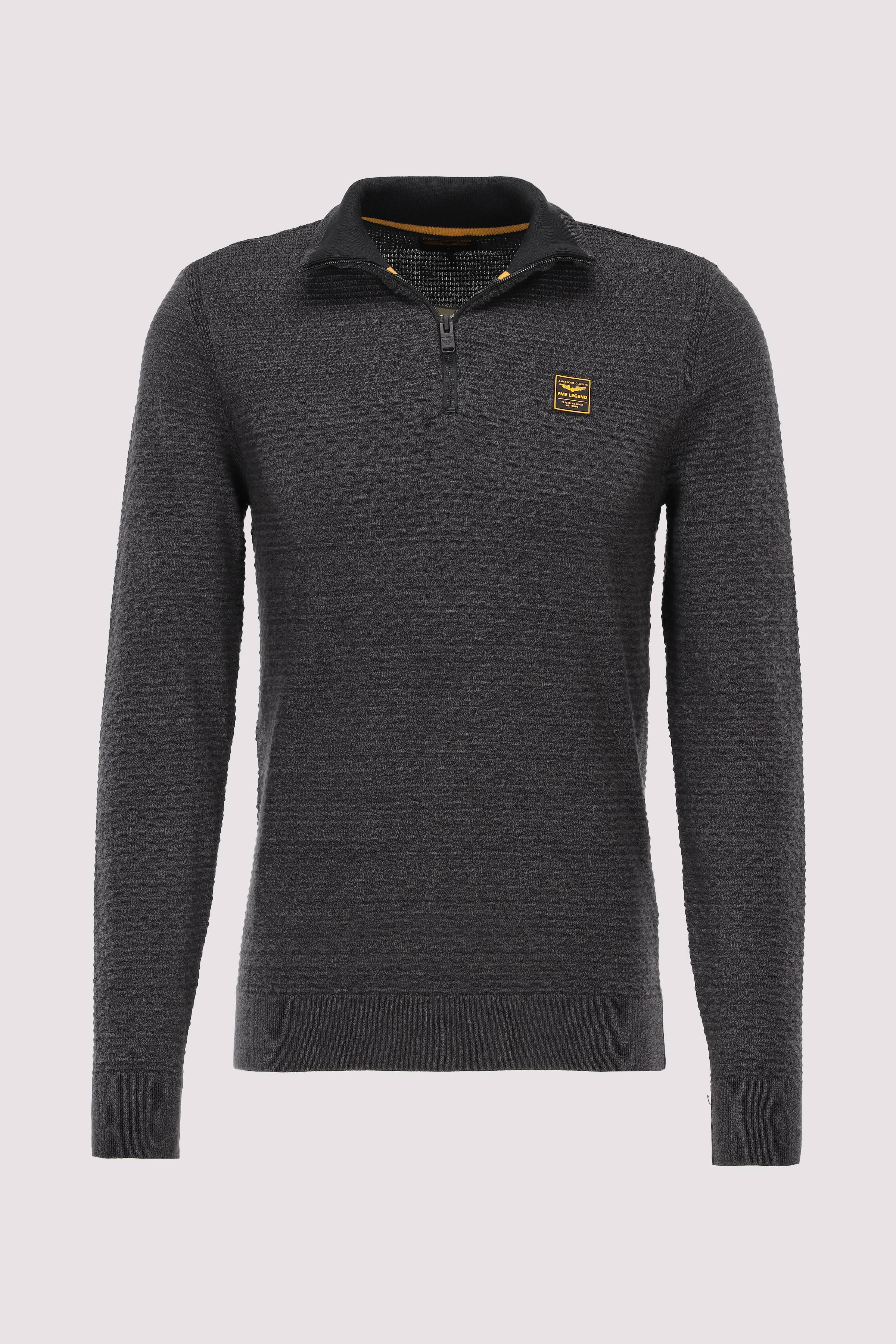 Half zip collar cotton mouline