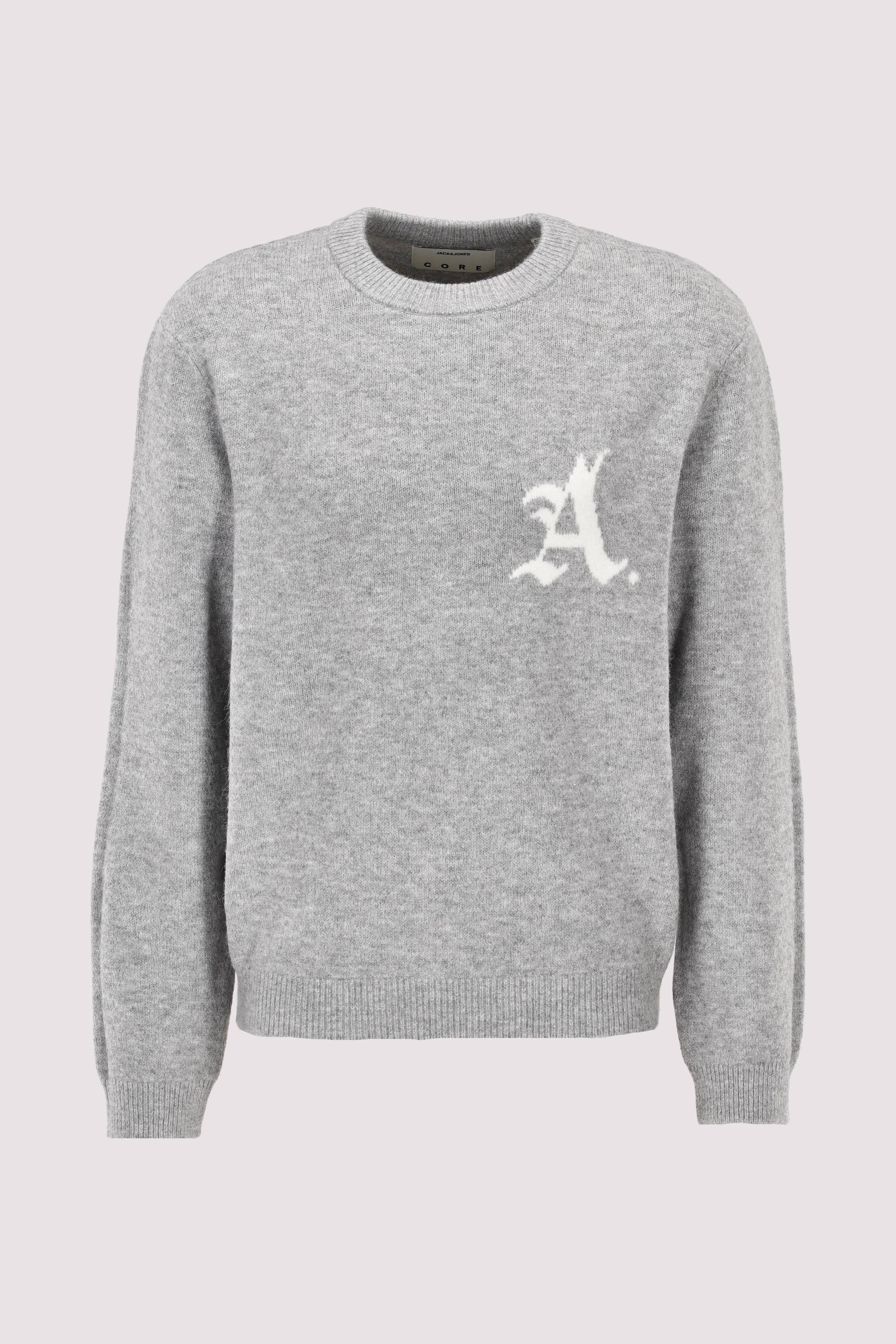 Jack and Jones Rundhalspullover Grau