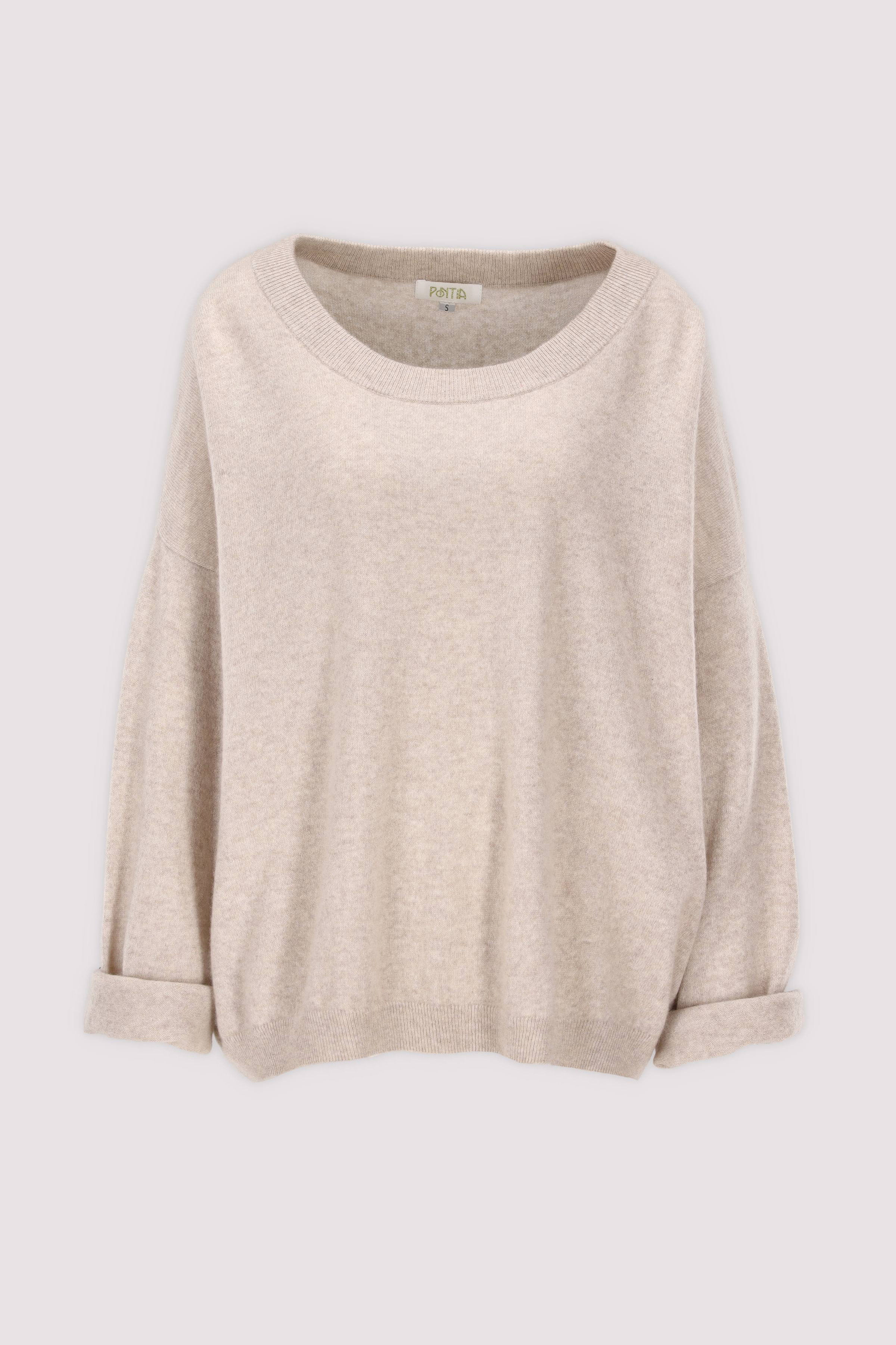 Pontia Rundhalspullover Damen Beige
