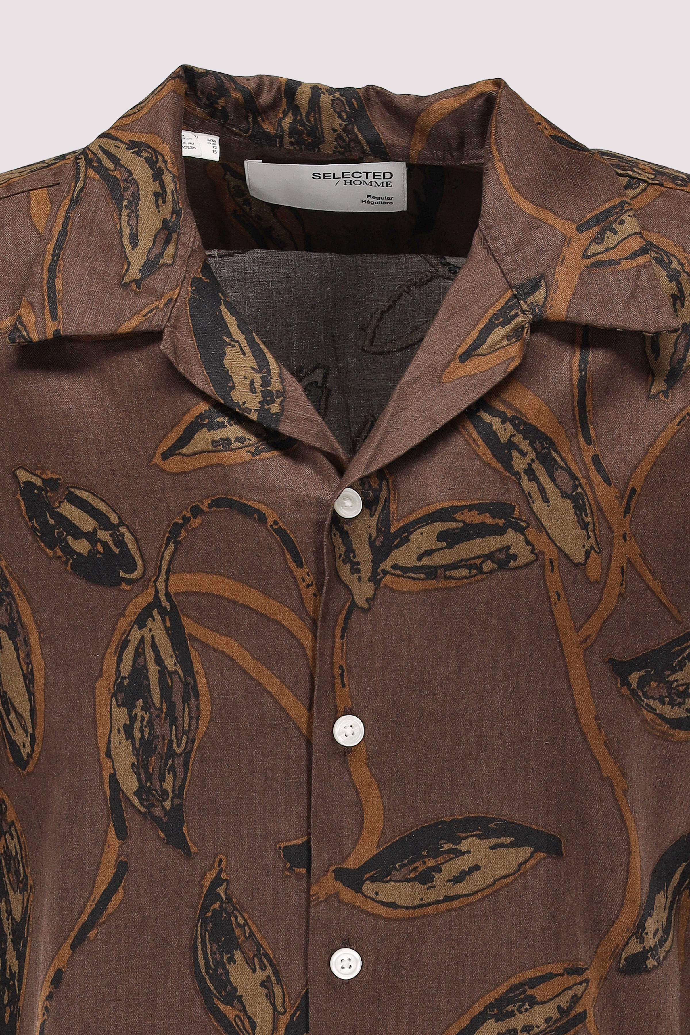 Selected - SLHREGNOA MIX SHIRT SS RESORT