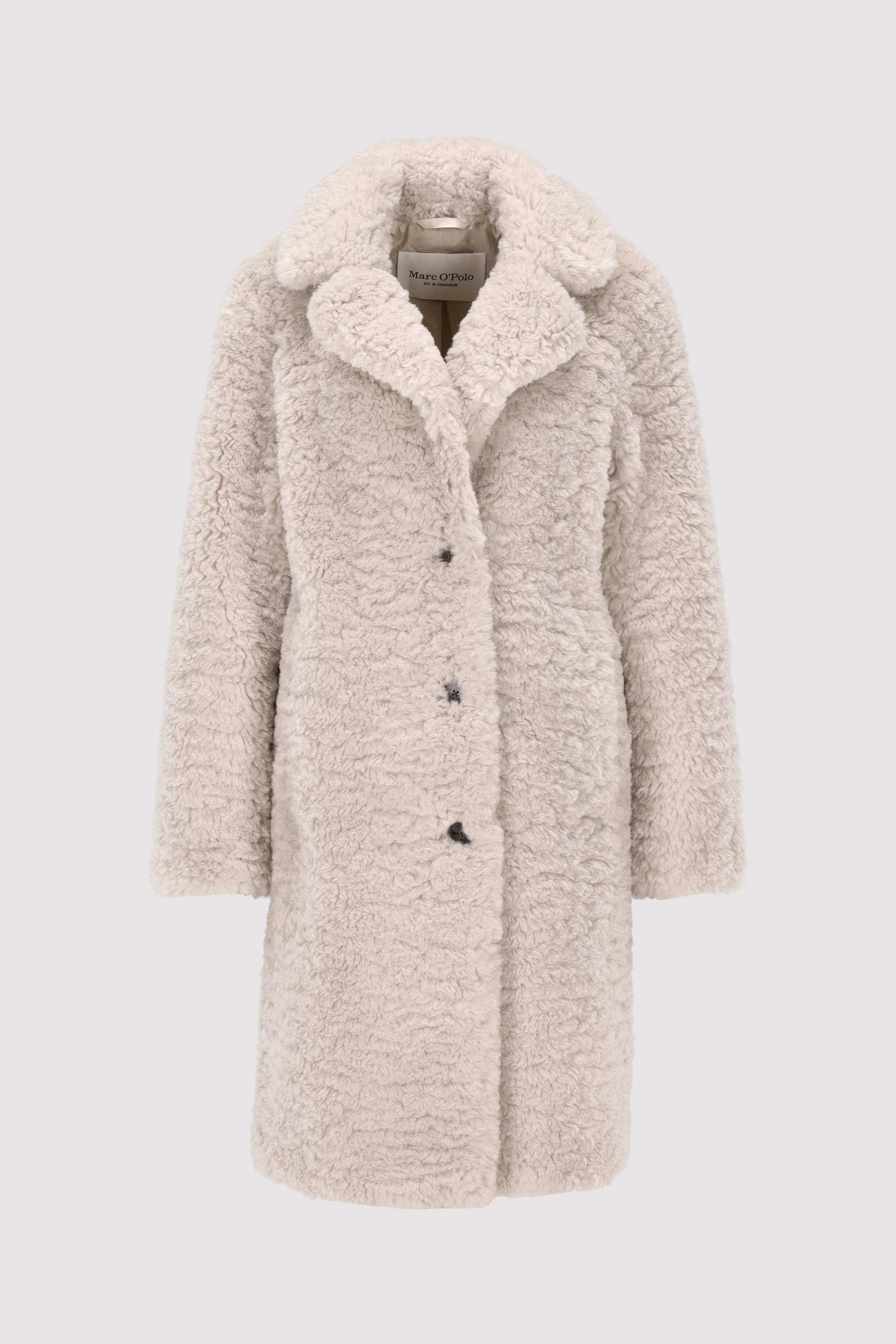 Coat, curly, lapel collar, ful