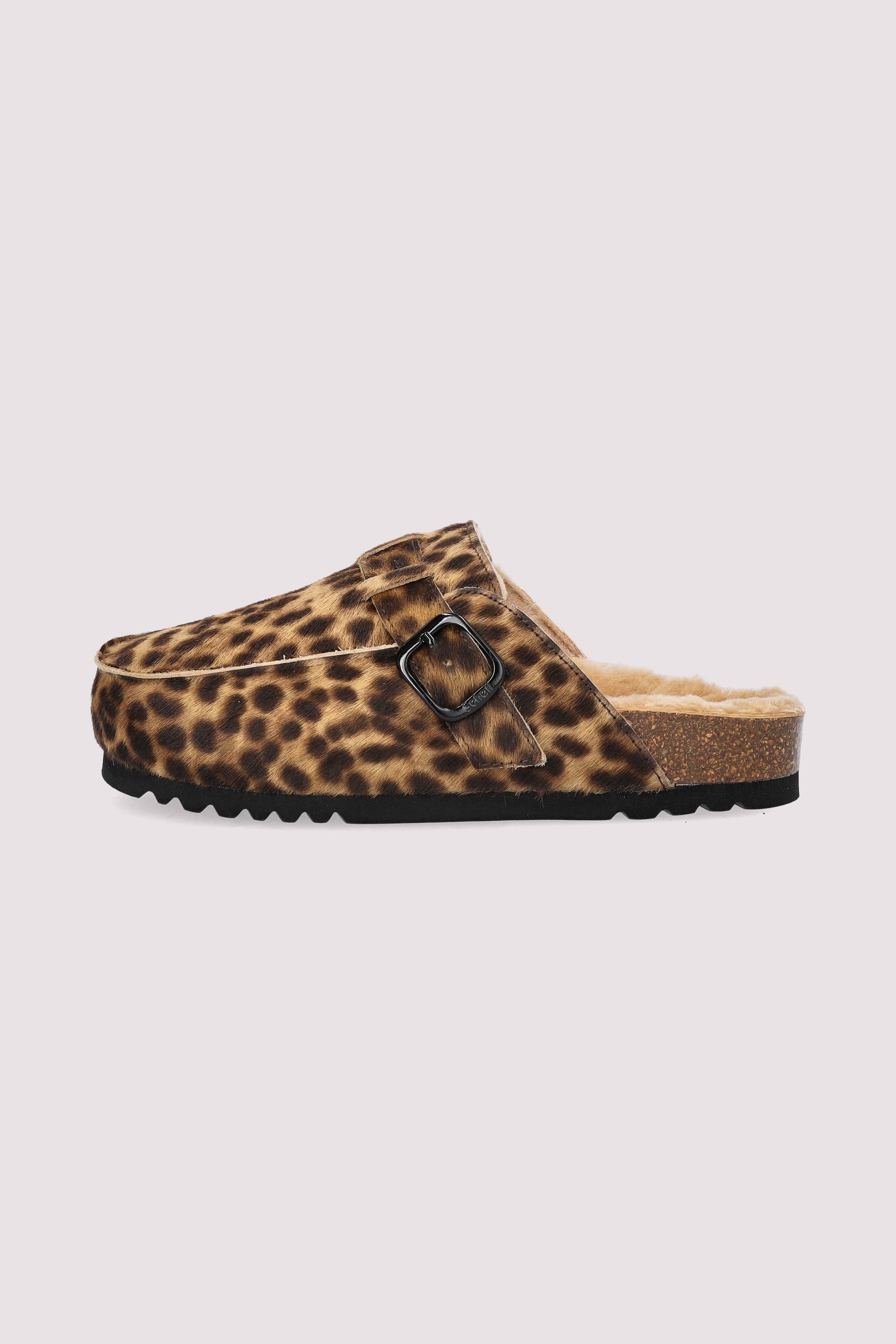 Scholl Flache Sandale Leopard Komfort
